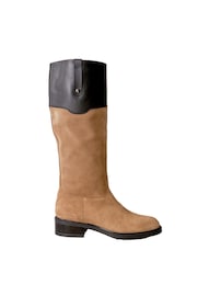 Tan & Black Signature Leather Panelled Rider Knee High Boots - Image 2 of 6