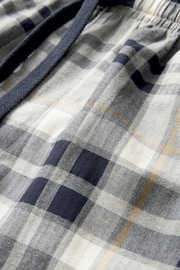 Neutral/Grey Brushed Cotton Check Short Pyjama Set - Image 6 of 7