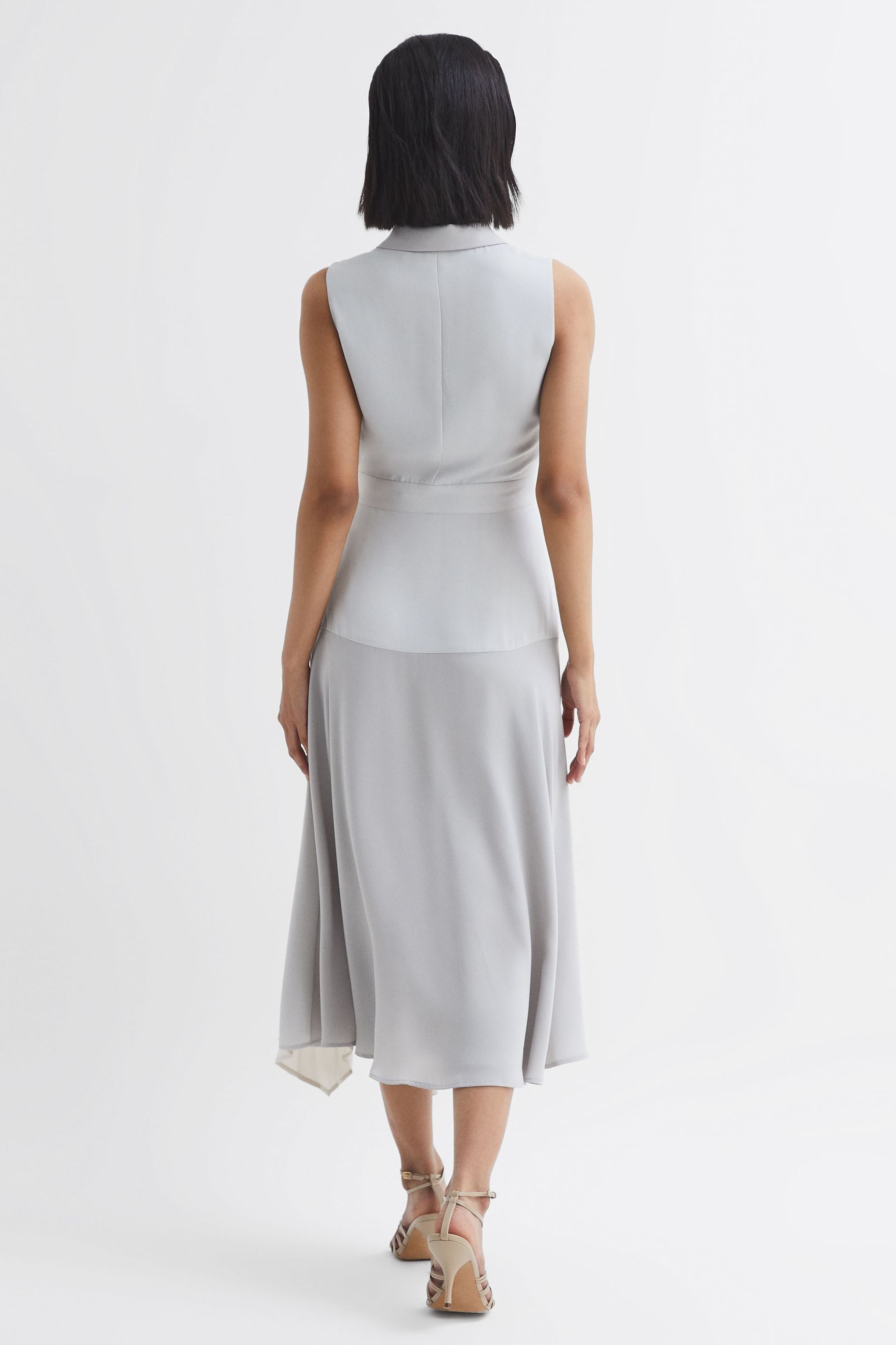 Buy Reiss Lilac Claire Pleated Fitted Midi Dress from Next Spain