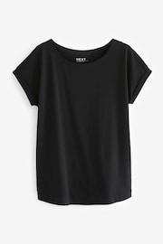 Black/Neutral Cap Sleeve 100% Cotton T-Shirts 2 Pack - Image 3 of 8