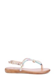 Pavers Silver Casual Toe-Post Sandals - Image 1 of 5