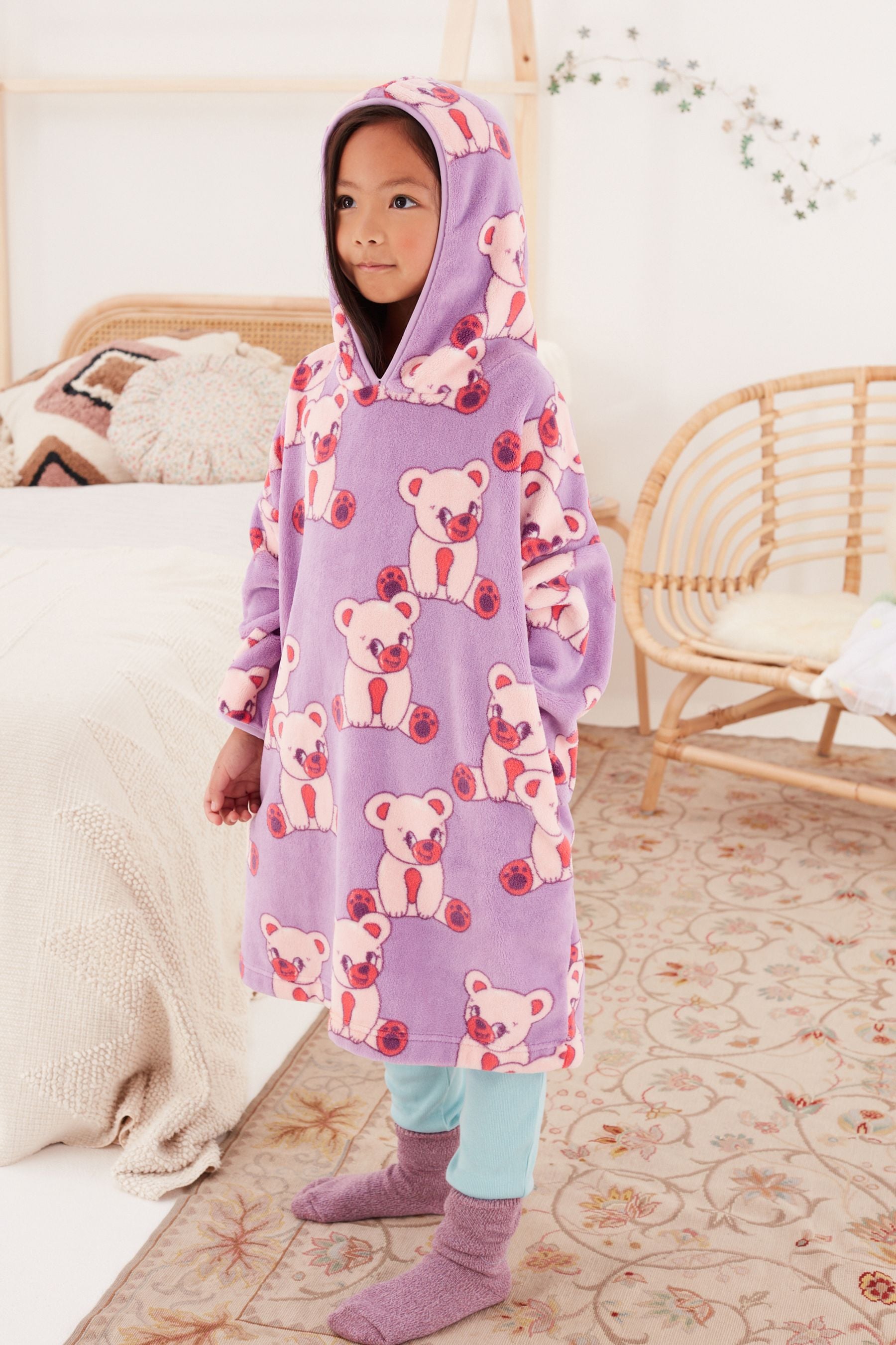 Fleece hooded blanket shop