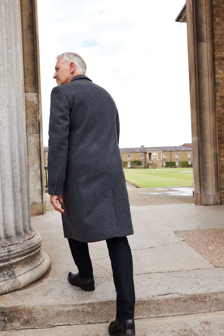 Grey Signature Italian Wool Rich Epsom Overcoat With Cashmere - Image 2 of 7