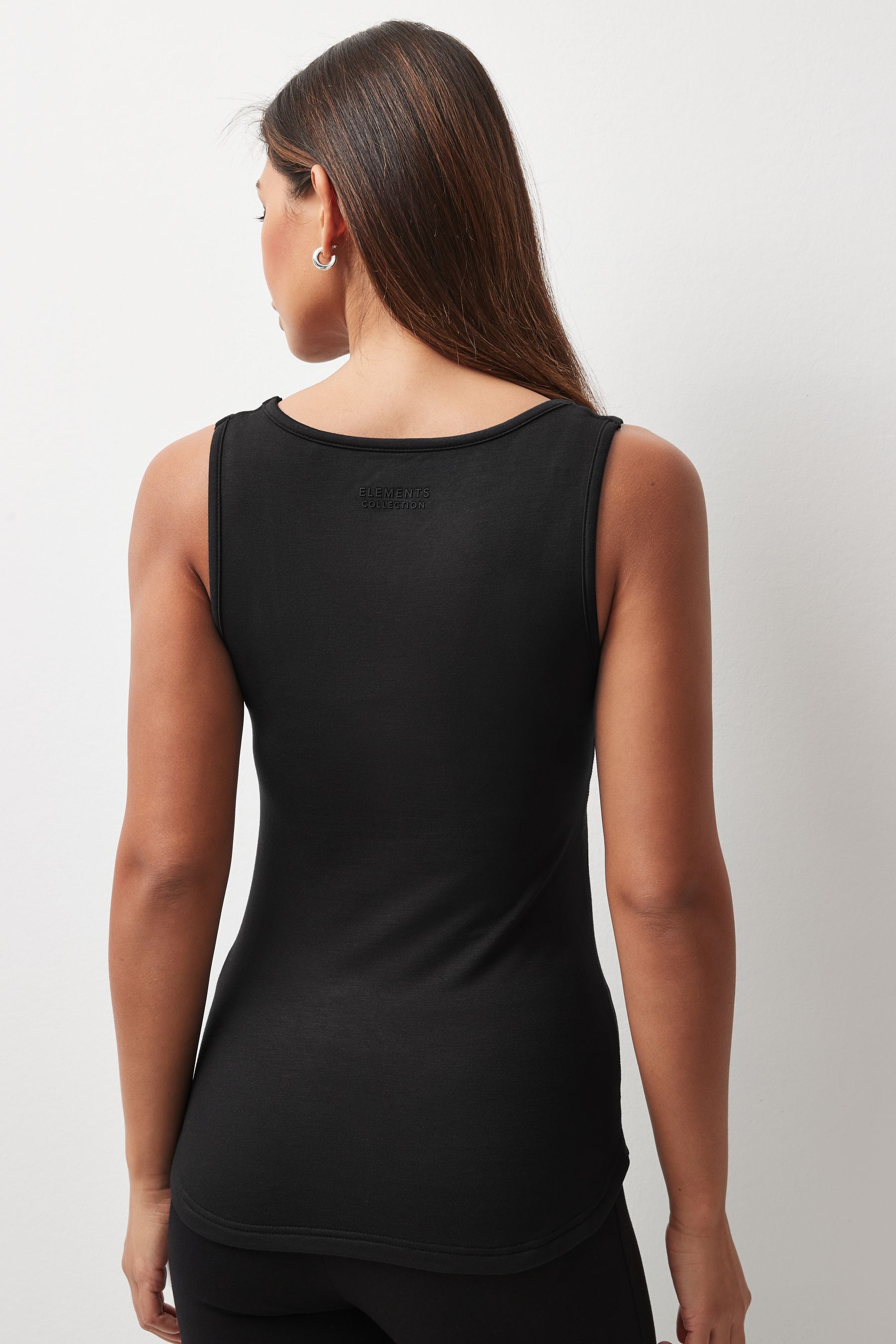 Long black vest top top