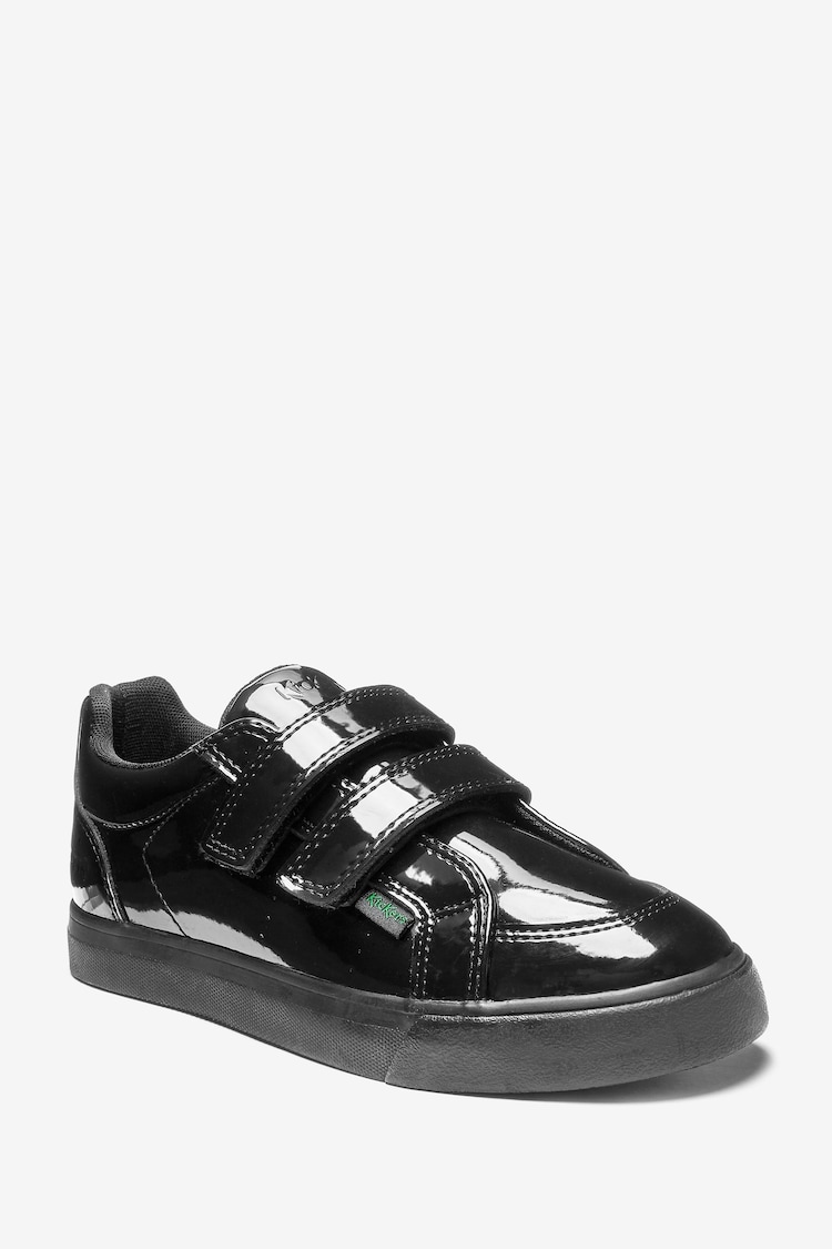 Kickers Black Junior Tovni Twin Strap Patent Leather Trainers - Image 2 of 8