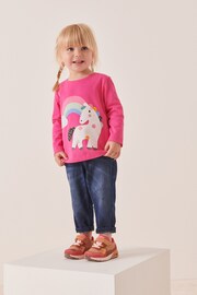 Bright Pink Unicorn Long Sleeve Character T-Shirt (3mths-7yrs) - Image 2 of 7