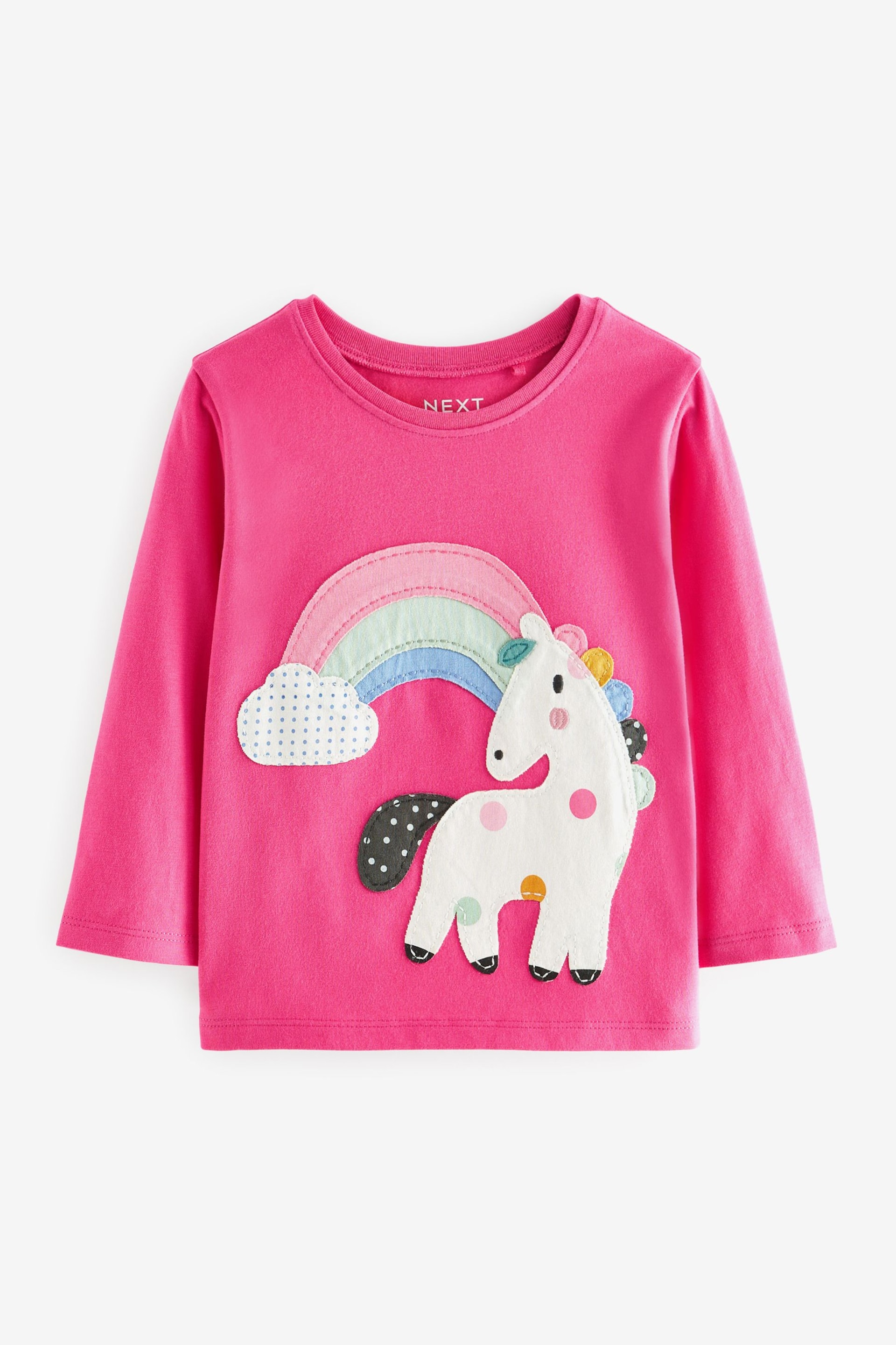 Bright Pink Unicorn Long Sleeve Character T-Shirt (3mths-7yrs) - Image 5 of 7