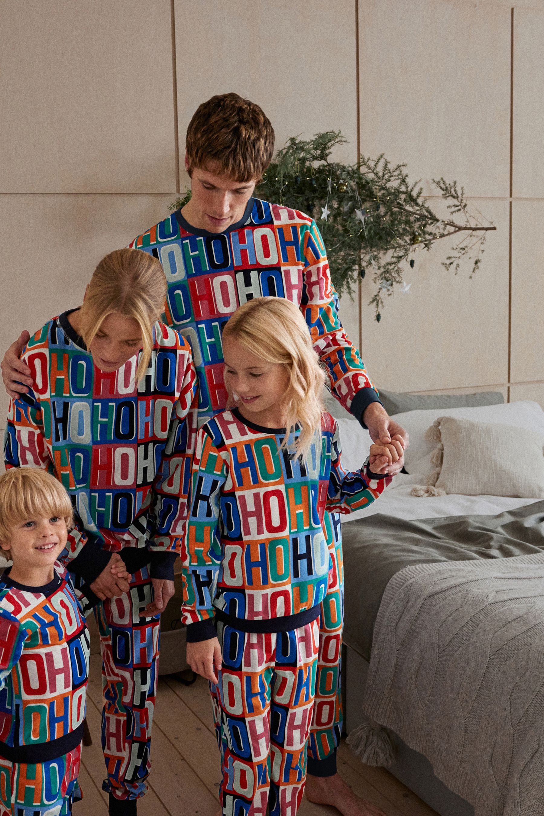 Buy Navy Blue HoHoHo Matching Family Womens Cosy Pyjamas from Next Luxembourg
