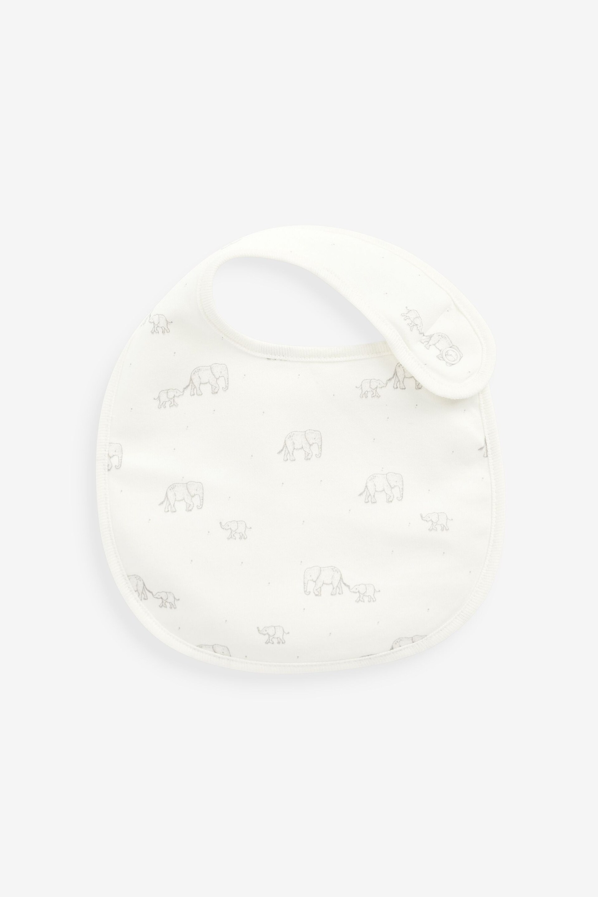 Delicate White Animal 3 Pack Regular Bibs - Image 3 of 4