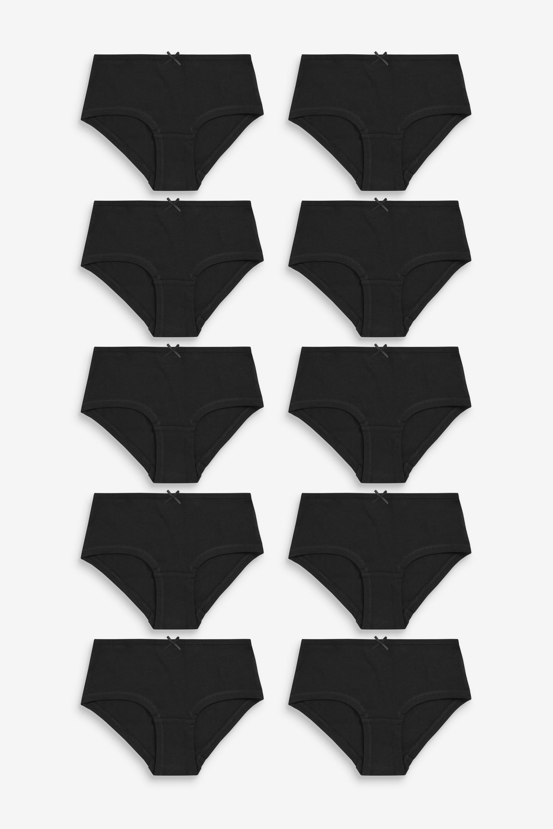 Black Elastic Hipster Briefs 10 Pack (2-16yrs) - Image 1 of 3