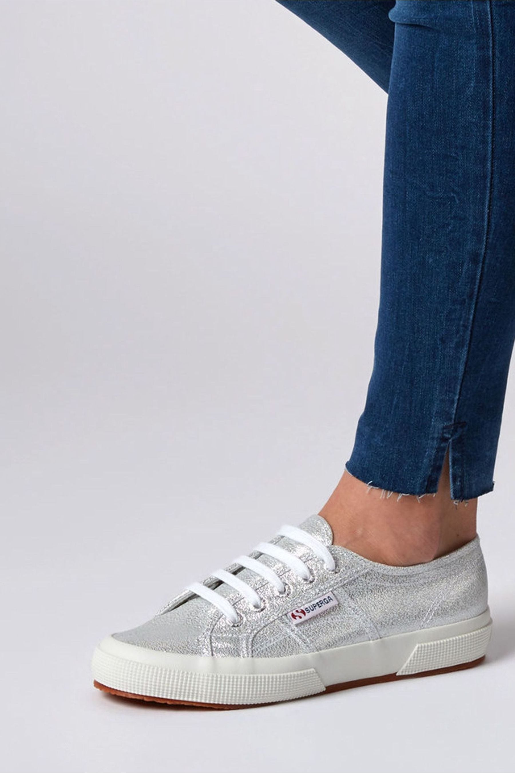 Buy Superga Silver Lamew Trainers from Next Luxembourg