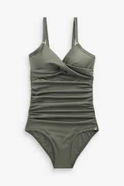 Khaki Green Tummy Shaping Control Swimsuit - Image 6 of 6