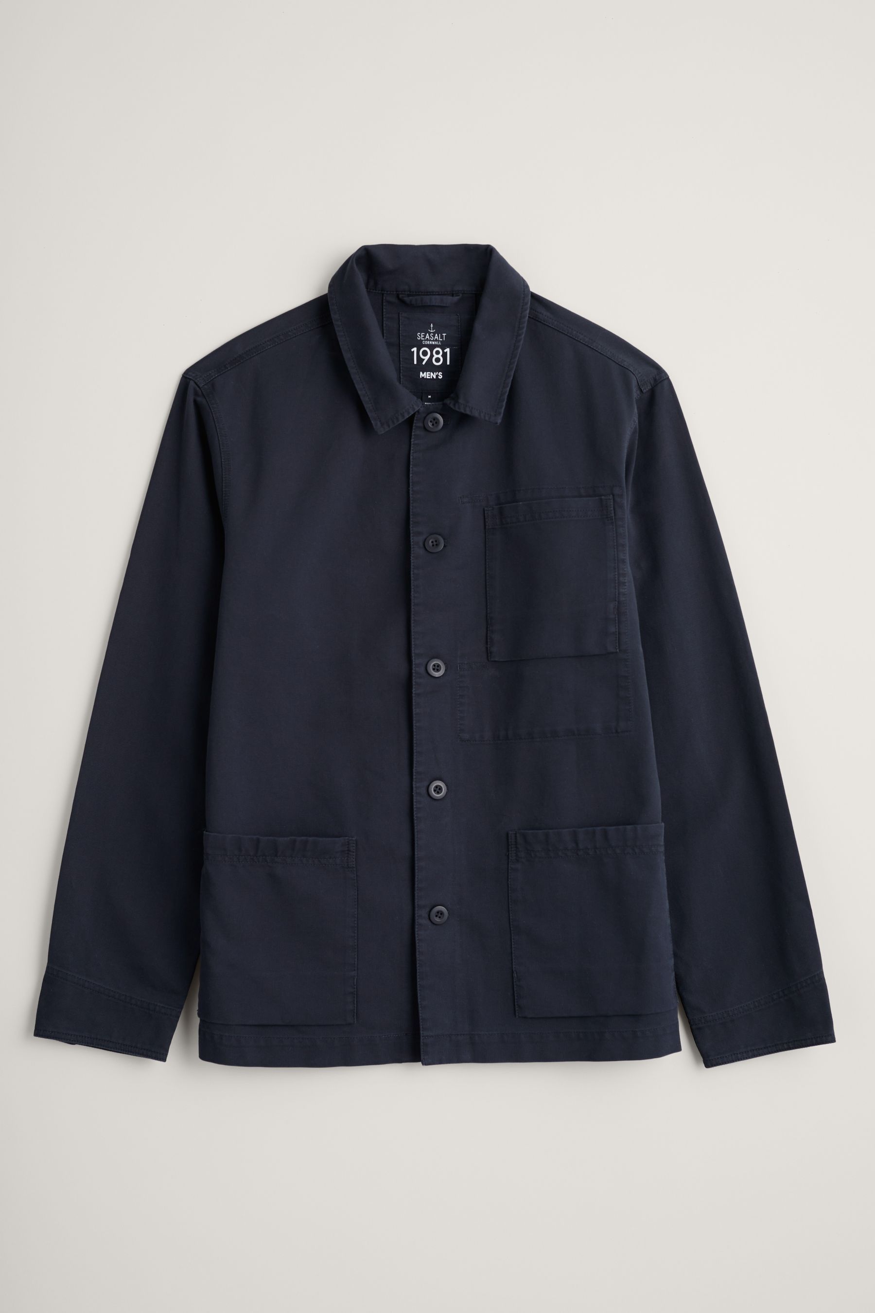 Buy Seasalt Cornwall Navy Mens Navy Organic Cotton Canvas Tompot Jacket from Next Luxembourg