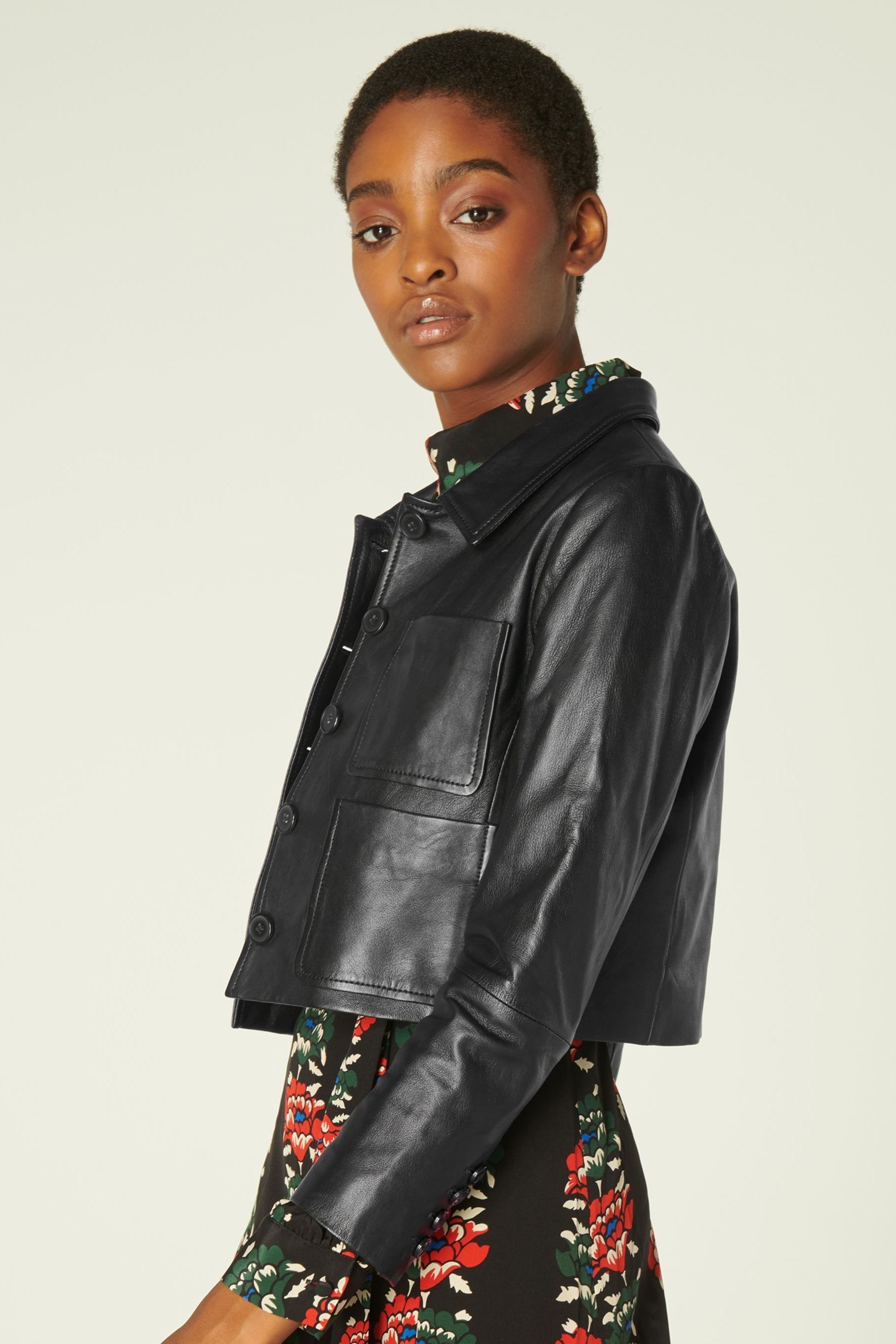 New look black leather jacket clearance