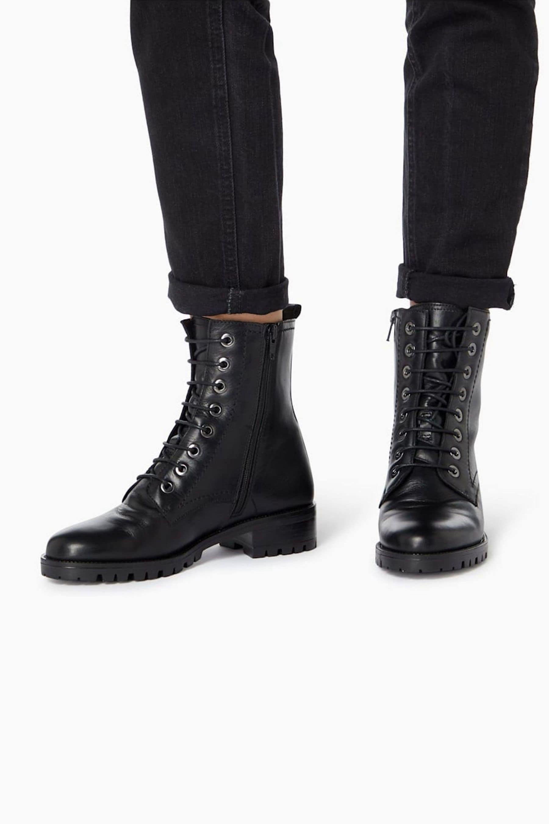 Buy Dune London Black Wide Fit Prestone Cleated Hiker Boots from Next Luxembourg