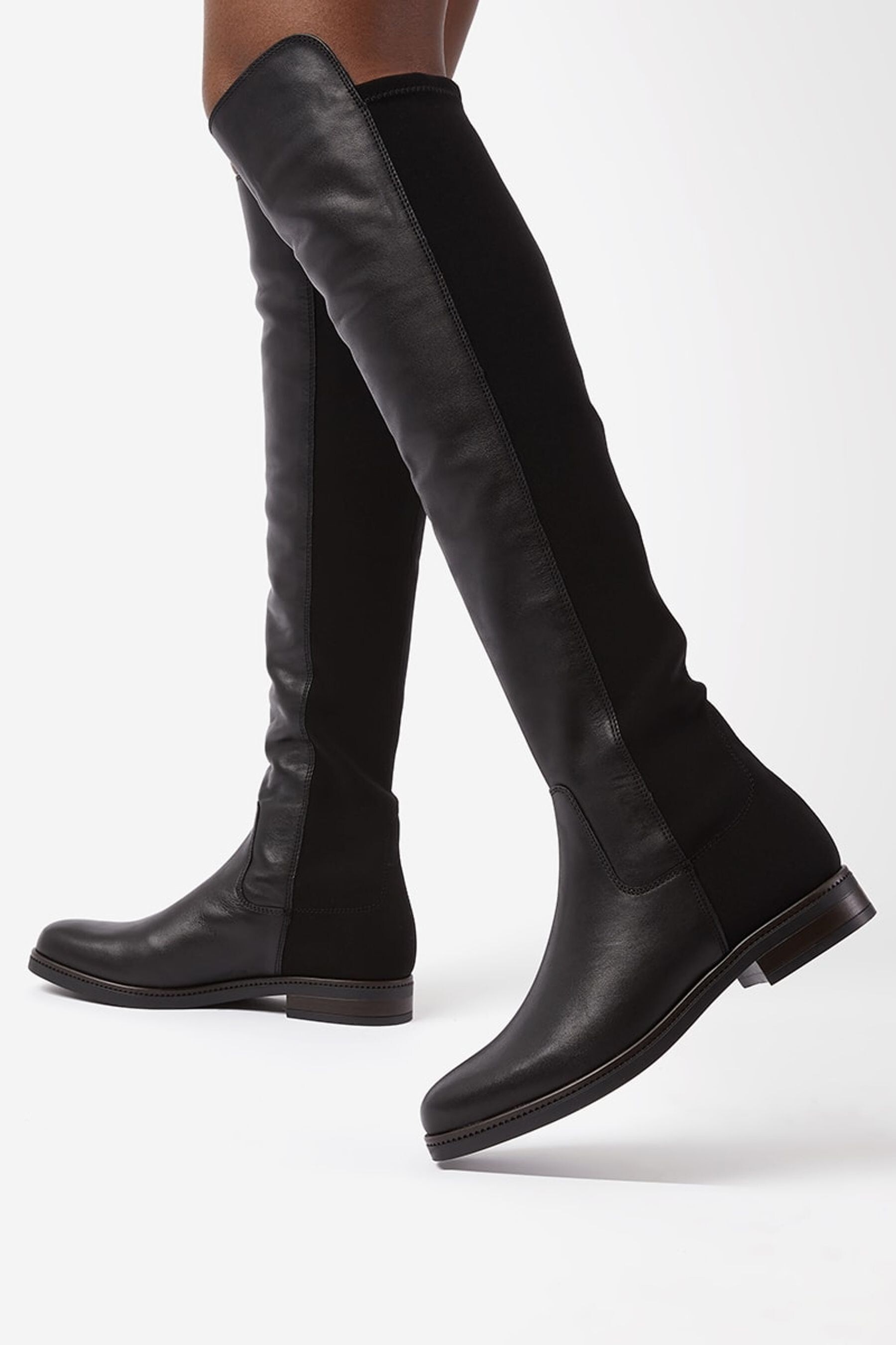 Buy Dune London Black Tropic Over The Knee Stretch Boots from Next Belgium