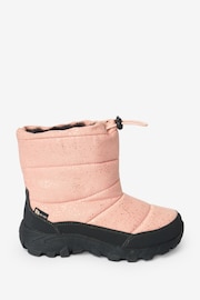 Pink Shimmer Waterproof Warm Faux Fur Lined Snow Boots - Image 2 of 7