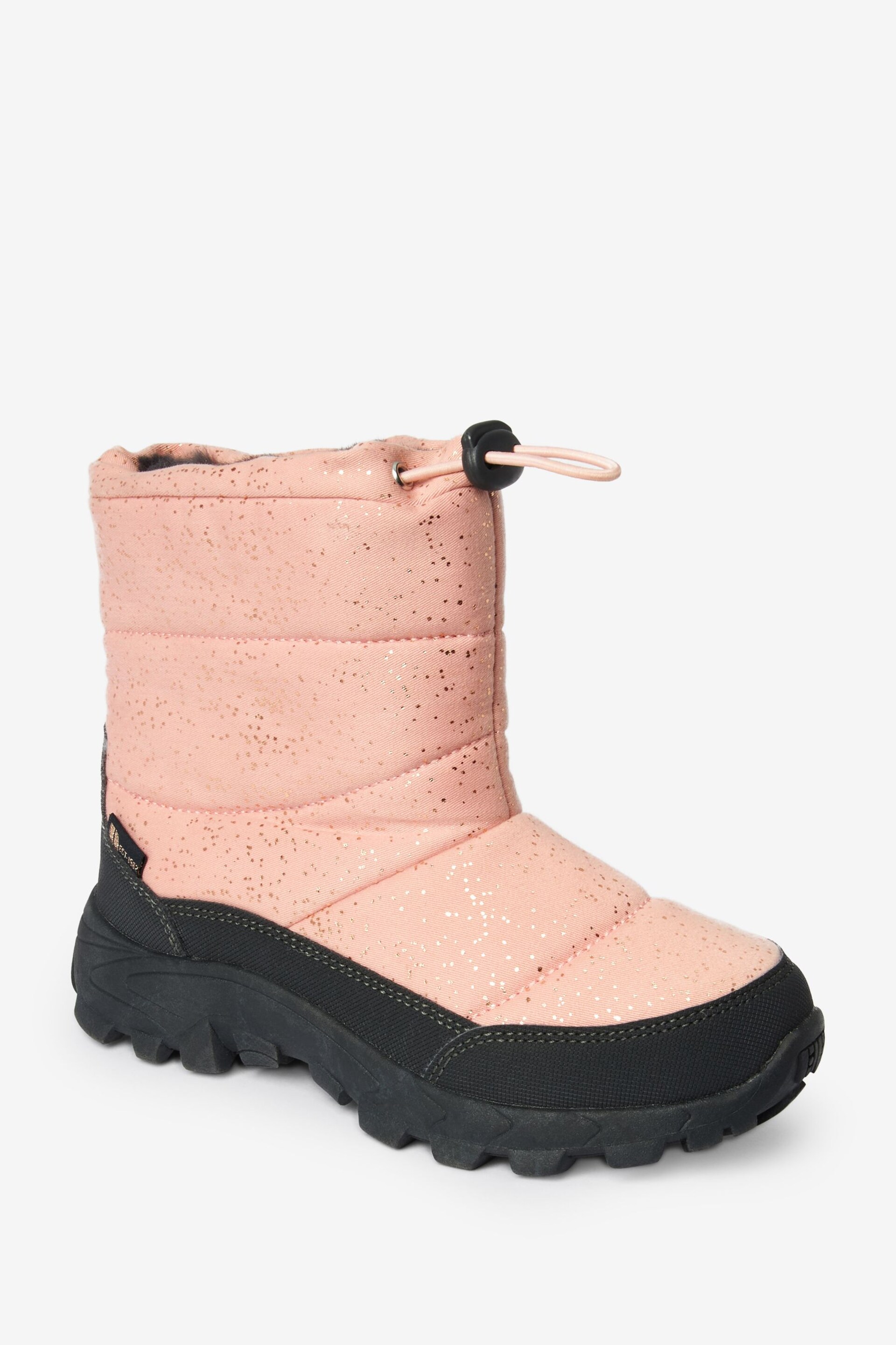 Pink Shimmer Waterproof Warm Faux Fur Lined Snow Boots - Image 3 of 7