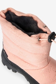 Pink Shimmer Waterproof Warm Faux Fur Lined Snow Boots - Image 4 of 7