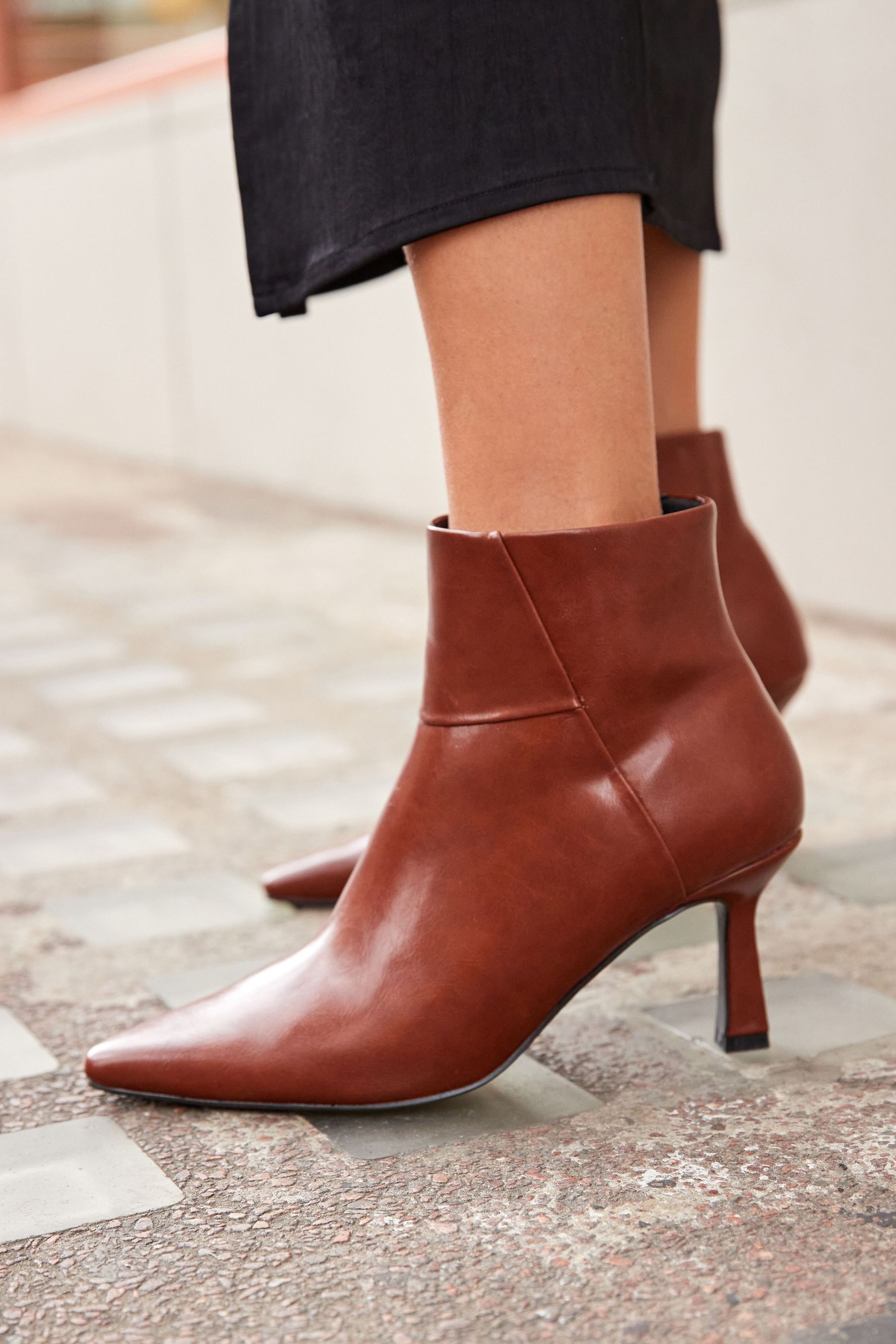 Tan pointed toe ankle boots cheap