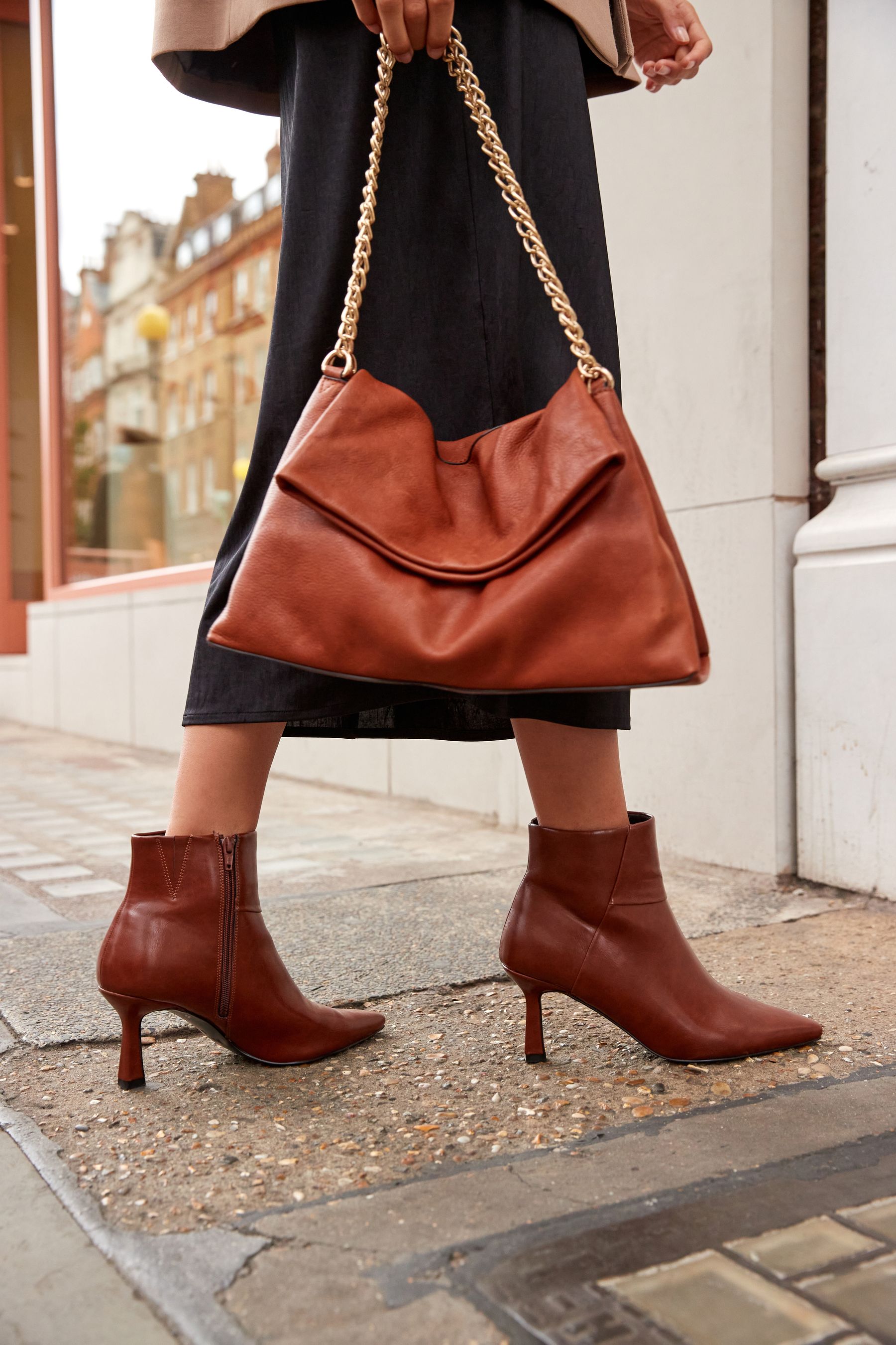 Tan pointed toe ankle boots on sale