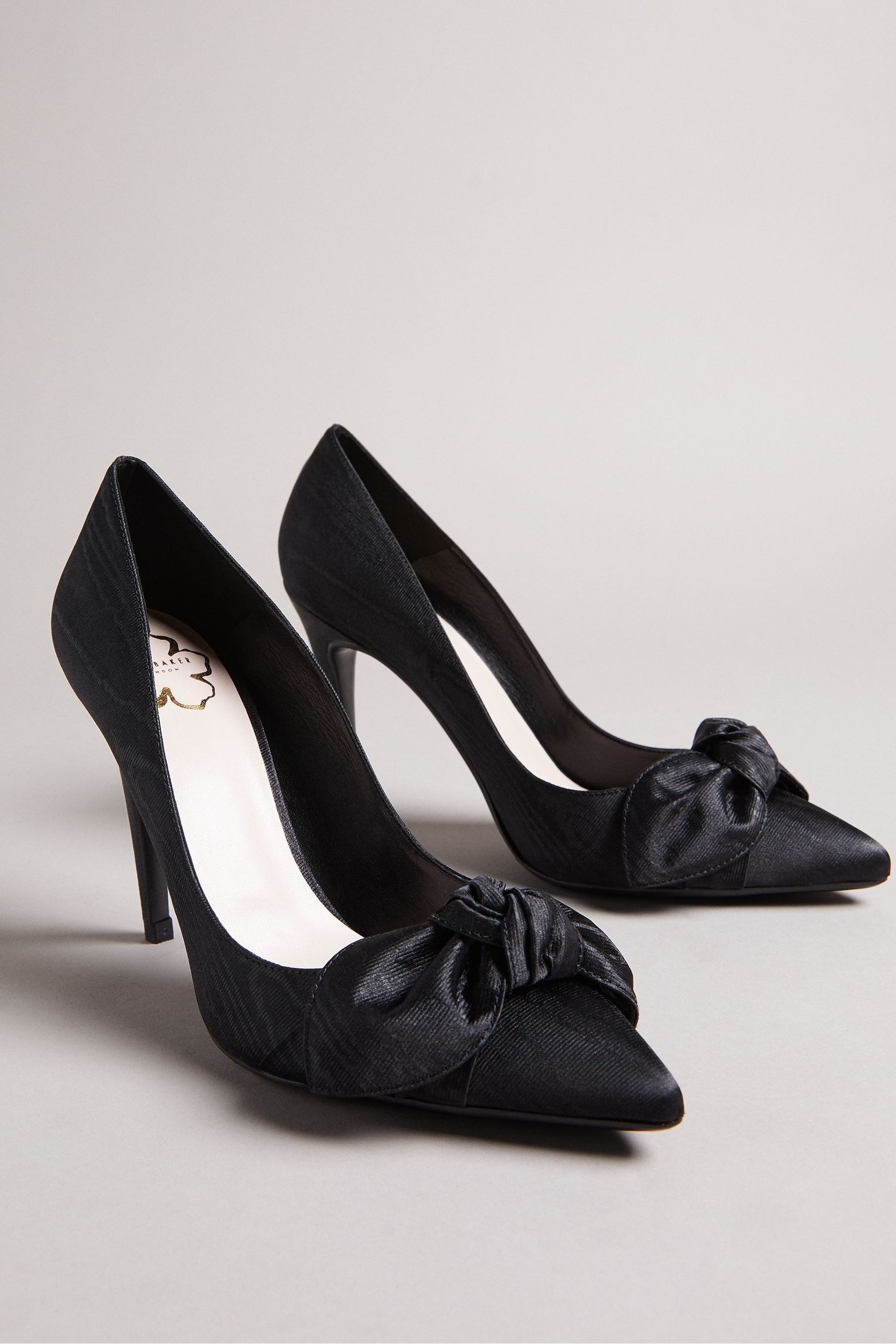 Buy Ted Baker Black Moire Satin Bow 100Mm Court Shoes from Next Luxembourg