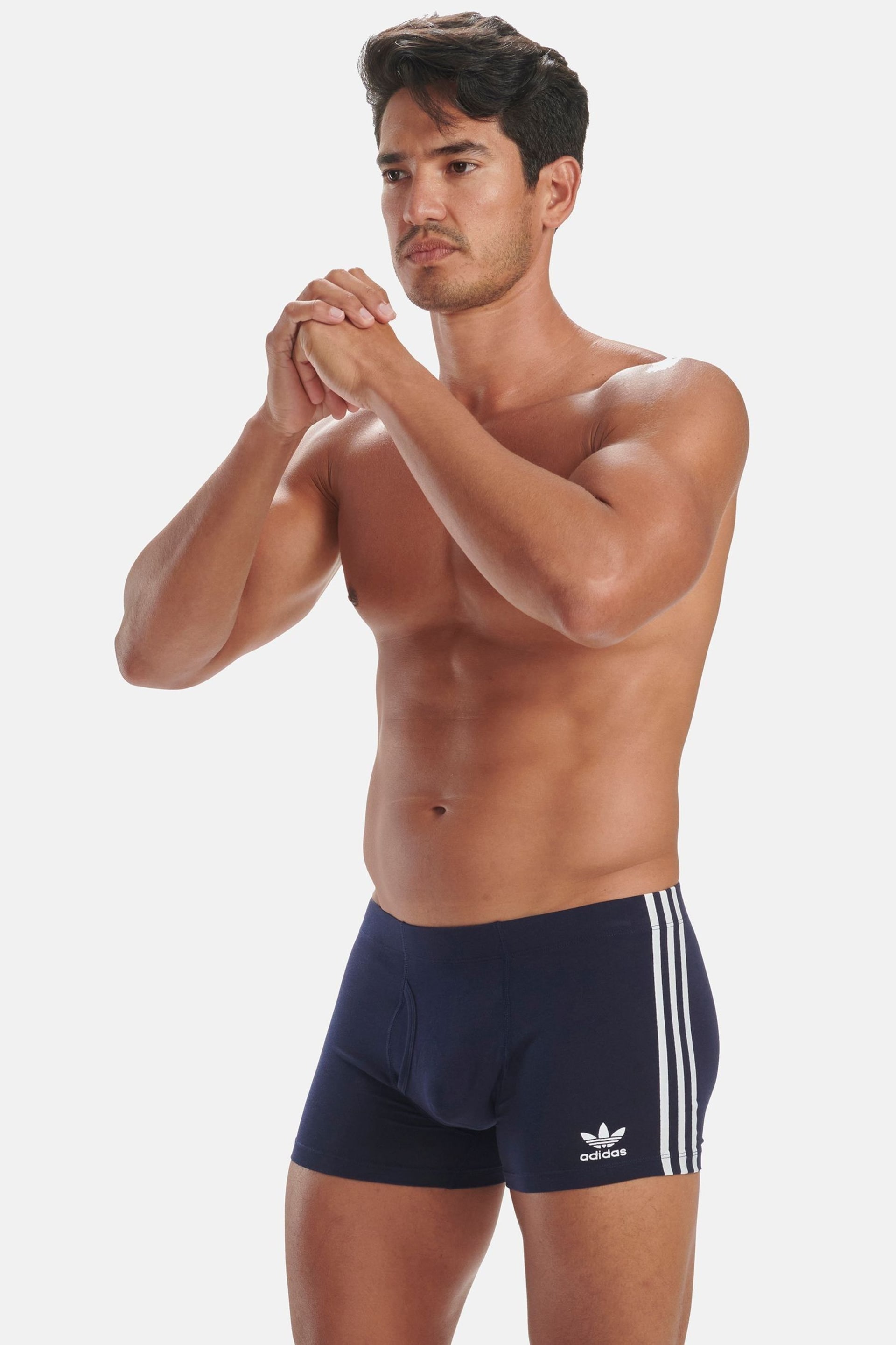 adidas Natural Cotton Flex 3 Stripe Boxers 3 Pack - Image 4 of 11