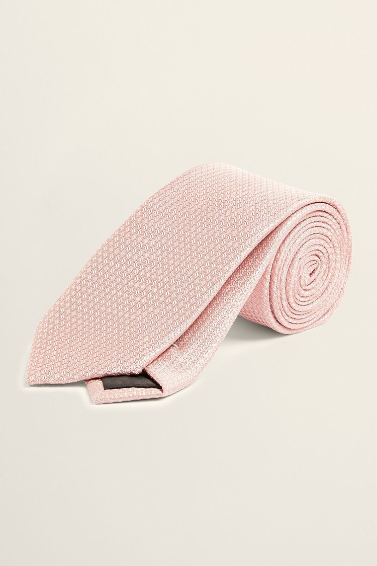 MOSS Pink Textured Tie - Image 2 of 2