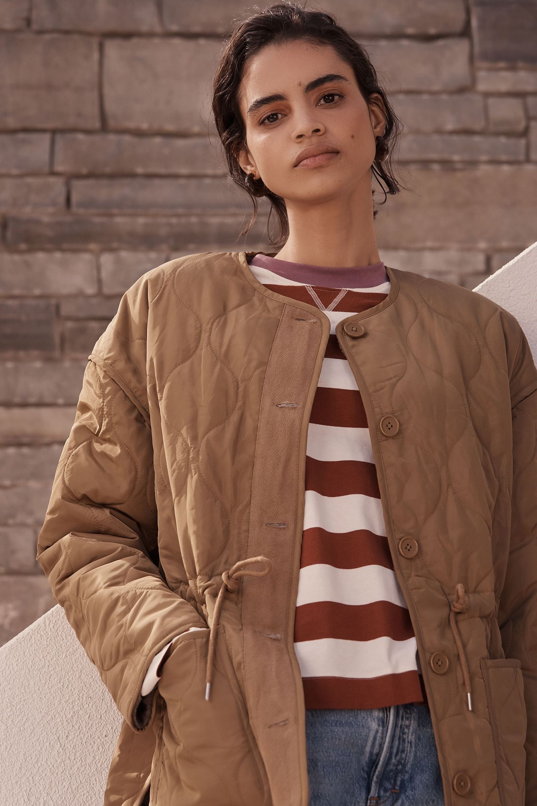 Lined quilted jacket best sale