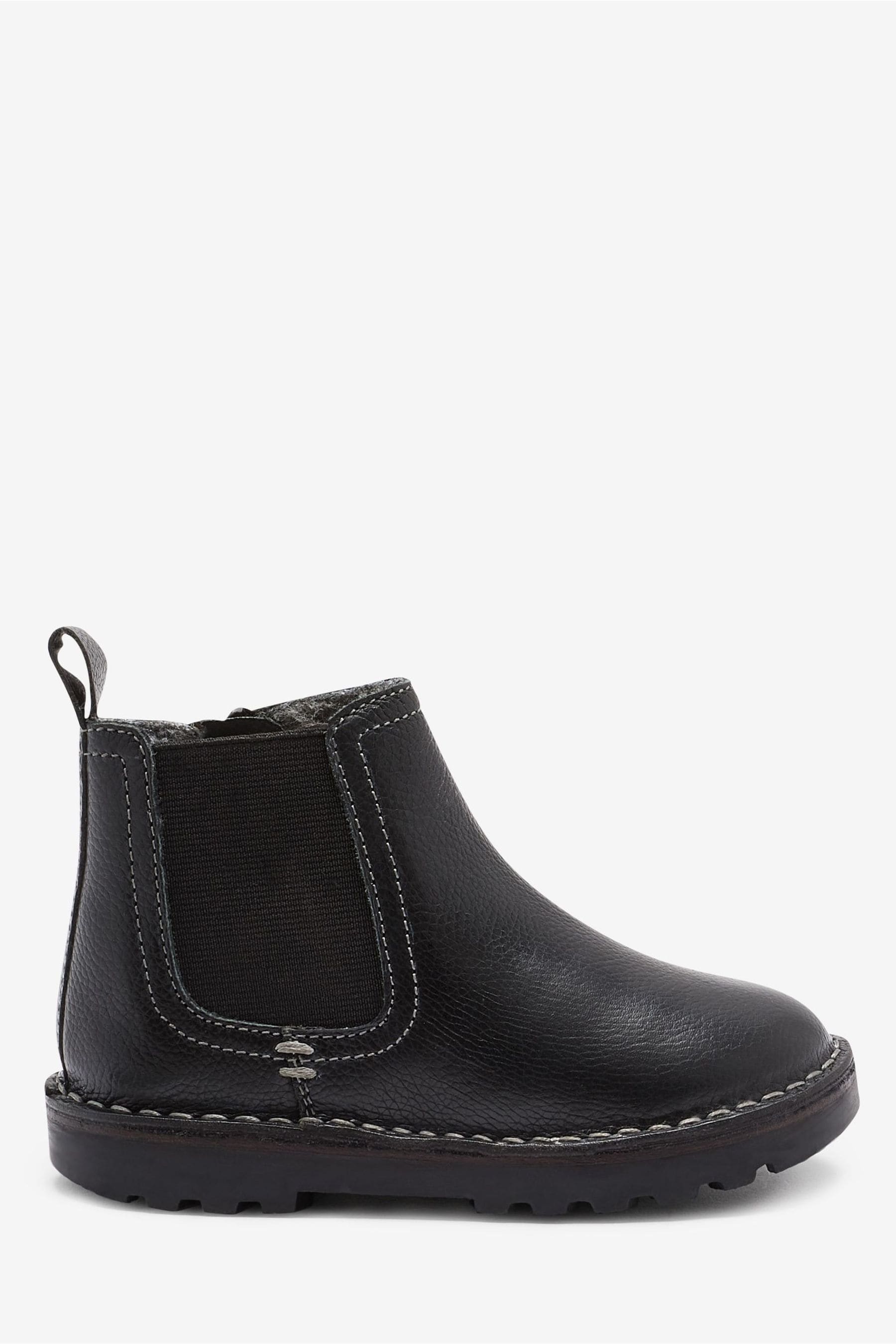 Buy Black Standard Fit F Warm Lined Leather Chelsea Boots from the Next UK online shop