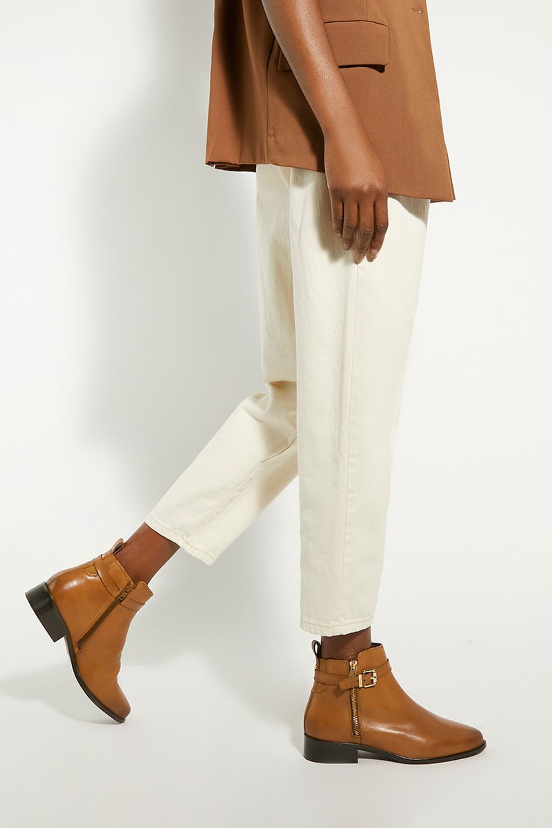 Buy Dune London Brown Wide Fit Pepi Branded Trim Ankle Boots from Next Canada