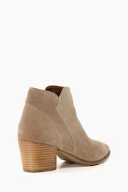 Dune London Natural Wide Fit Parlor Cropped Western Ankle Boots - Image 3 of 5