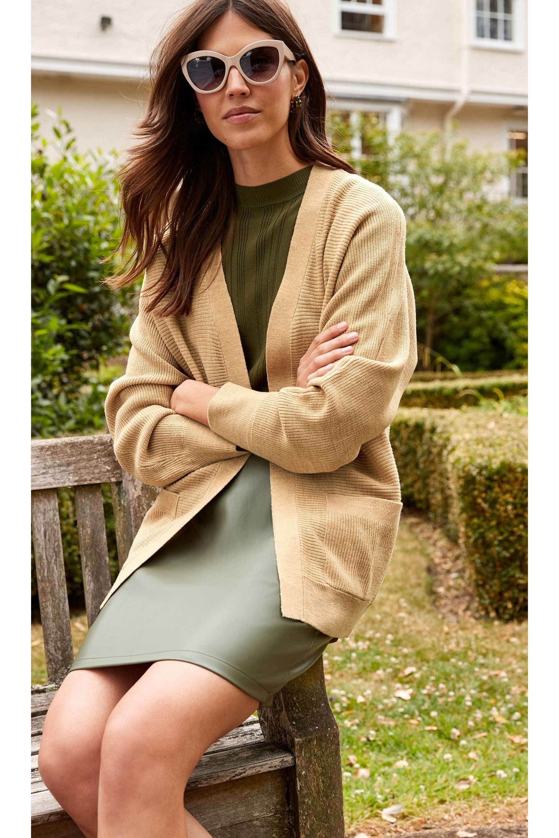 Buy Camel Brown Cosy Ribbed Cardigan from Next Luxembourg
