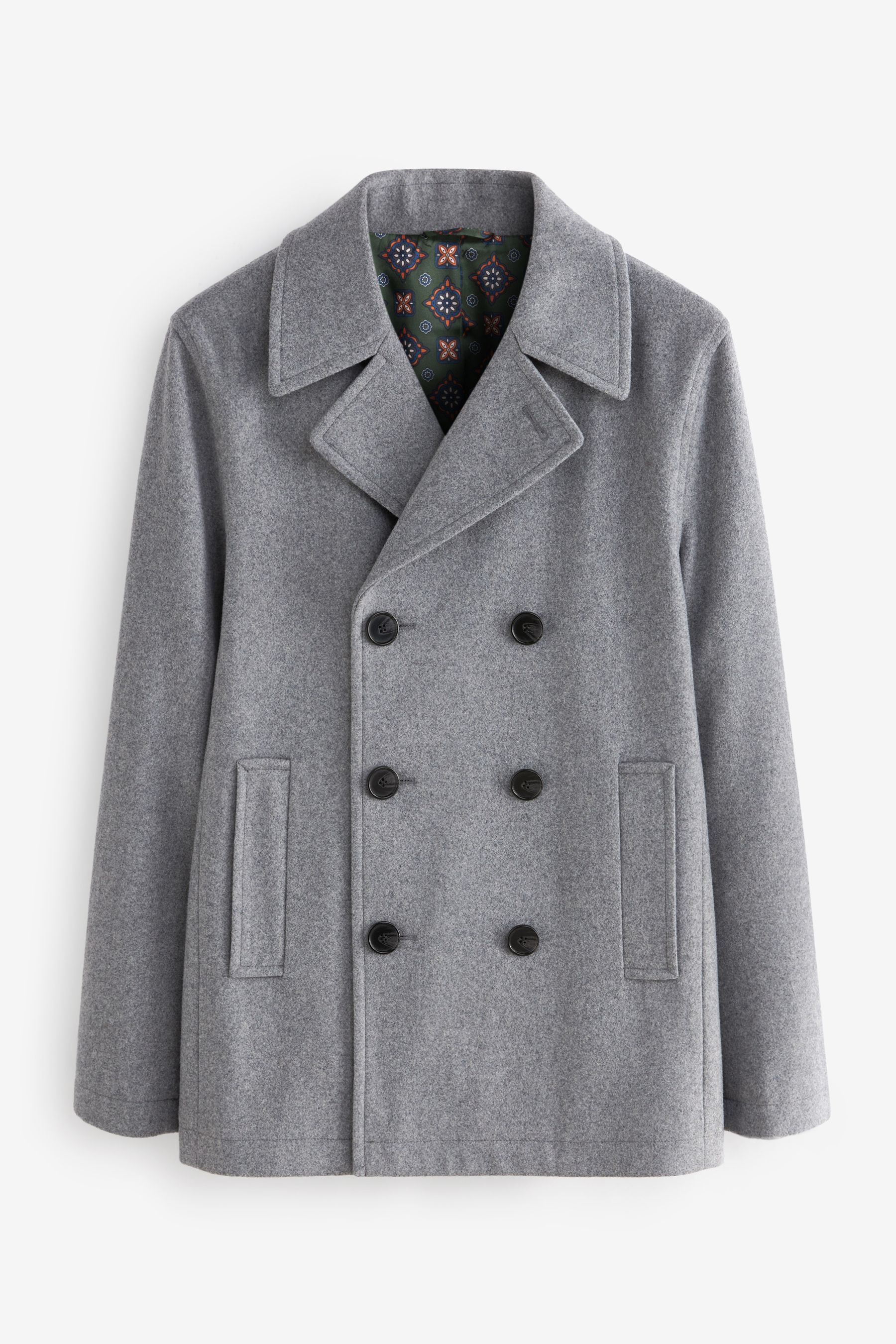 Buy Light Grey Wool Pea Coat from Next Austria