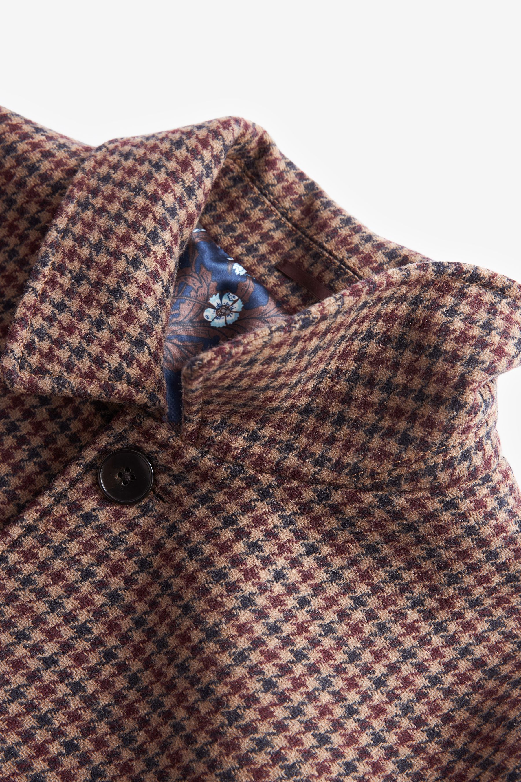 Buy Brown Dogtooth Signature Italian Wool Car Coat from Next Luxembourg