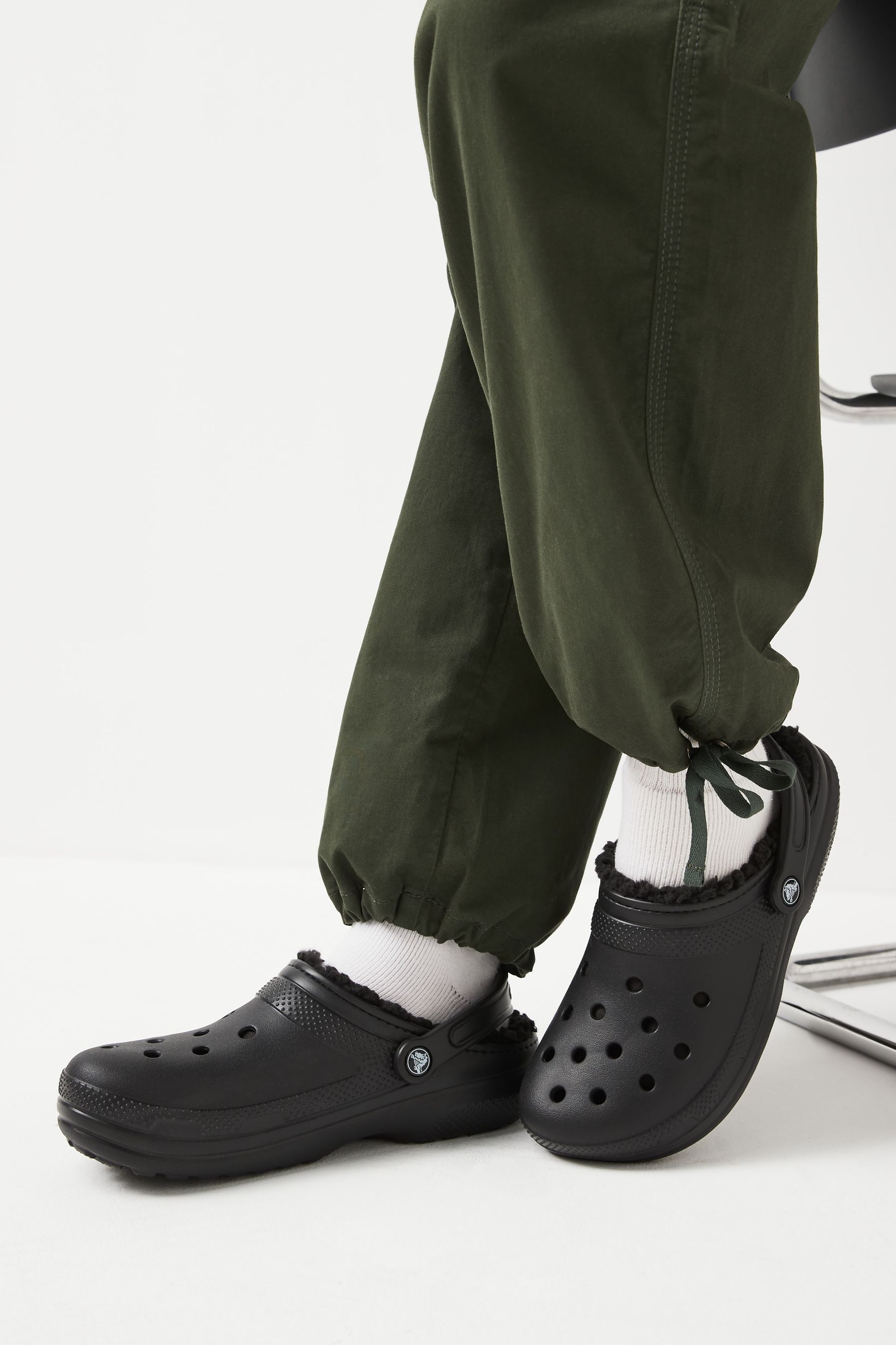 Crocs with the fur hot sale