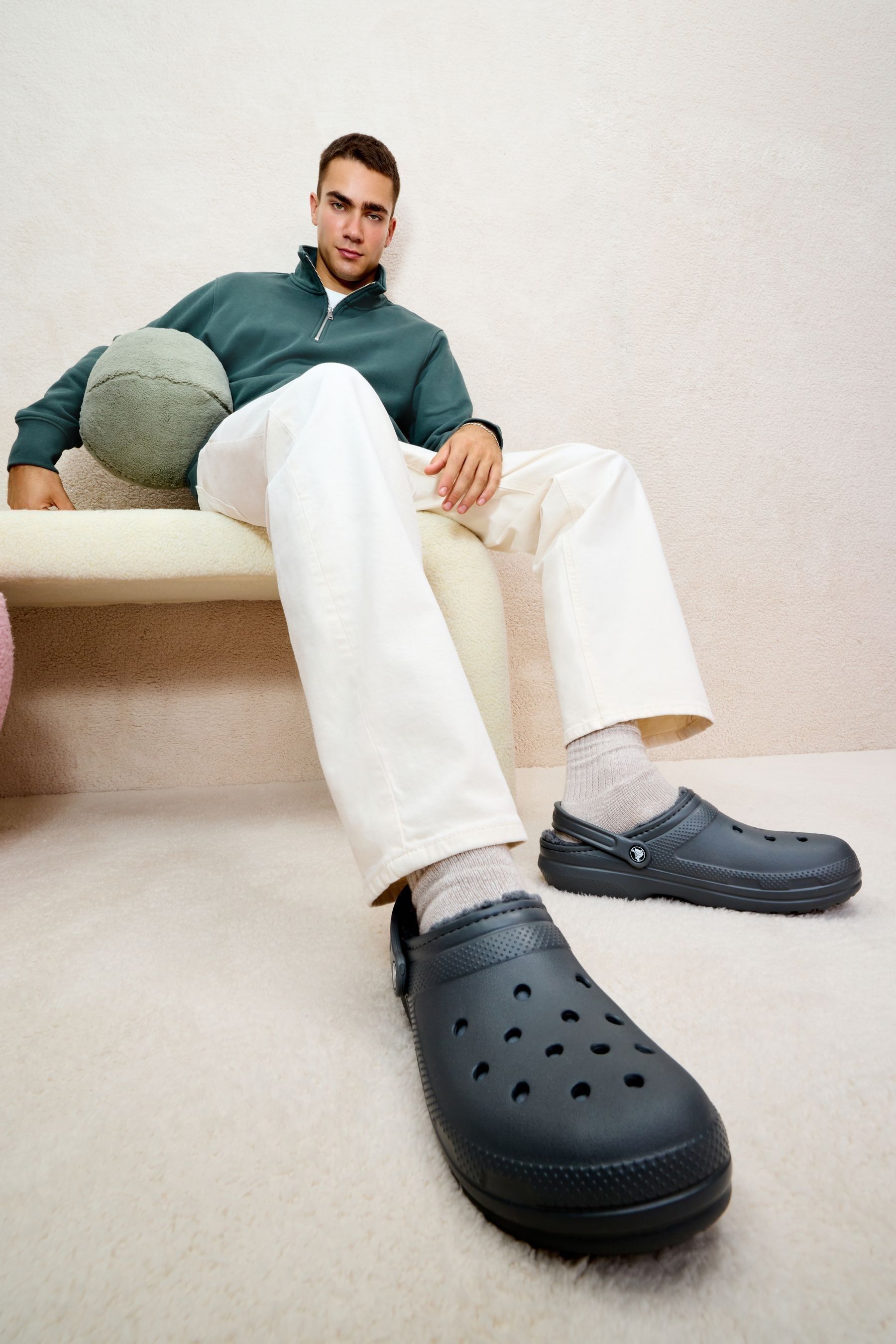 Buy Crocs Black Classic Lined Clogs from Next Canada