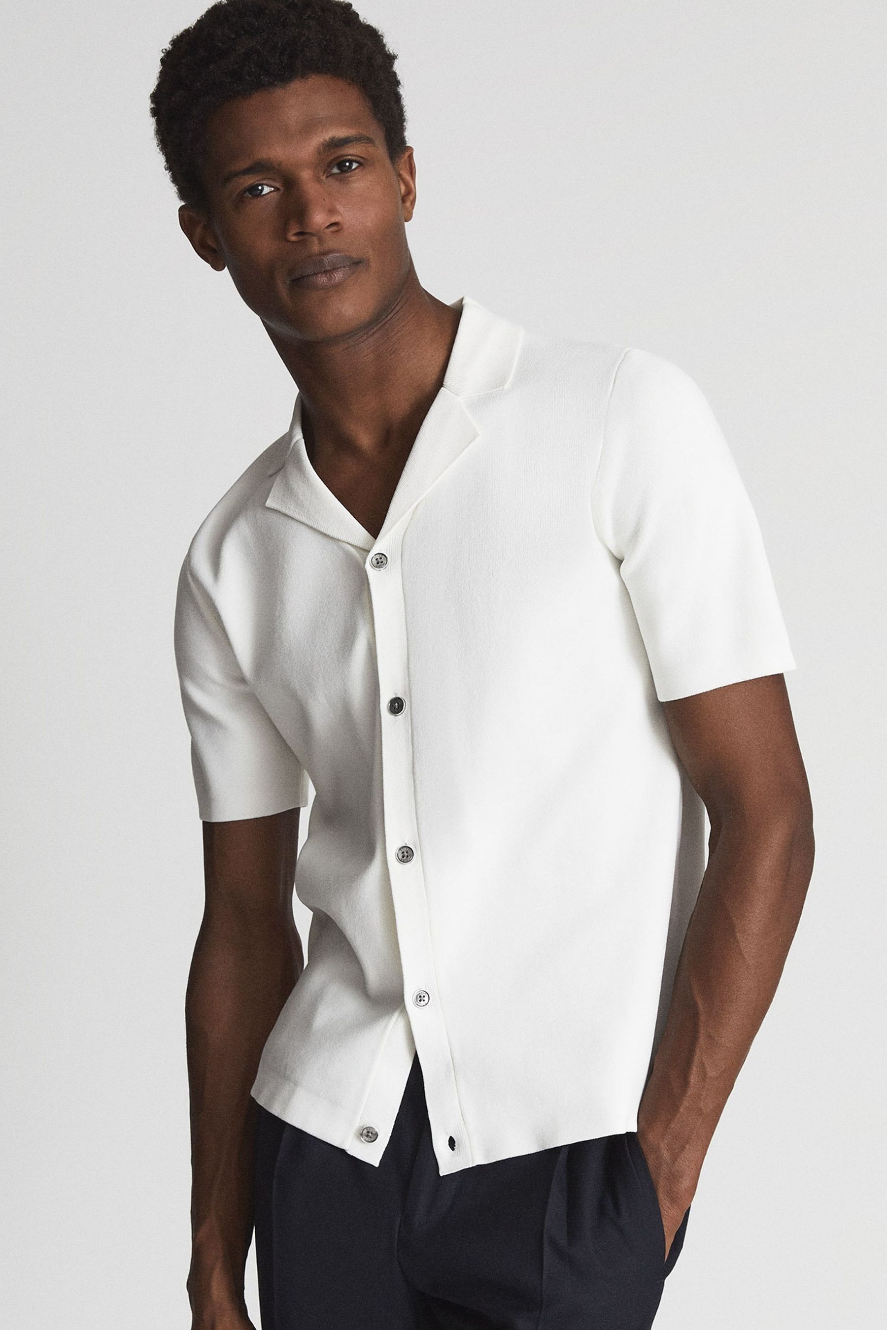 Buy Reiss Ecru Chico Cuban Collar Shirt from Next Luxembourg