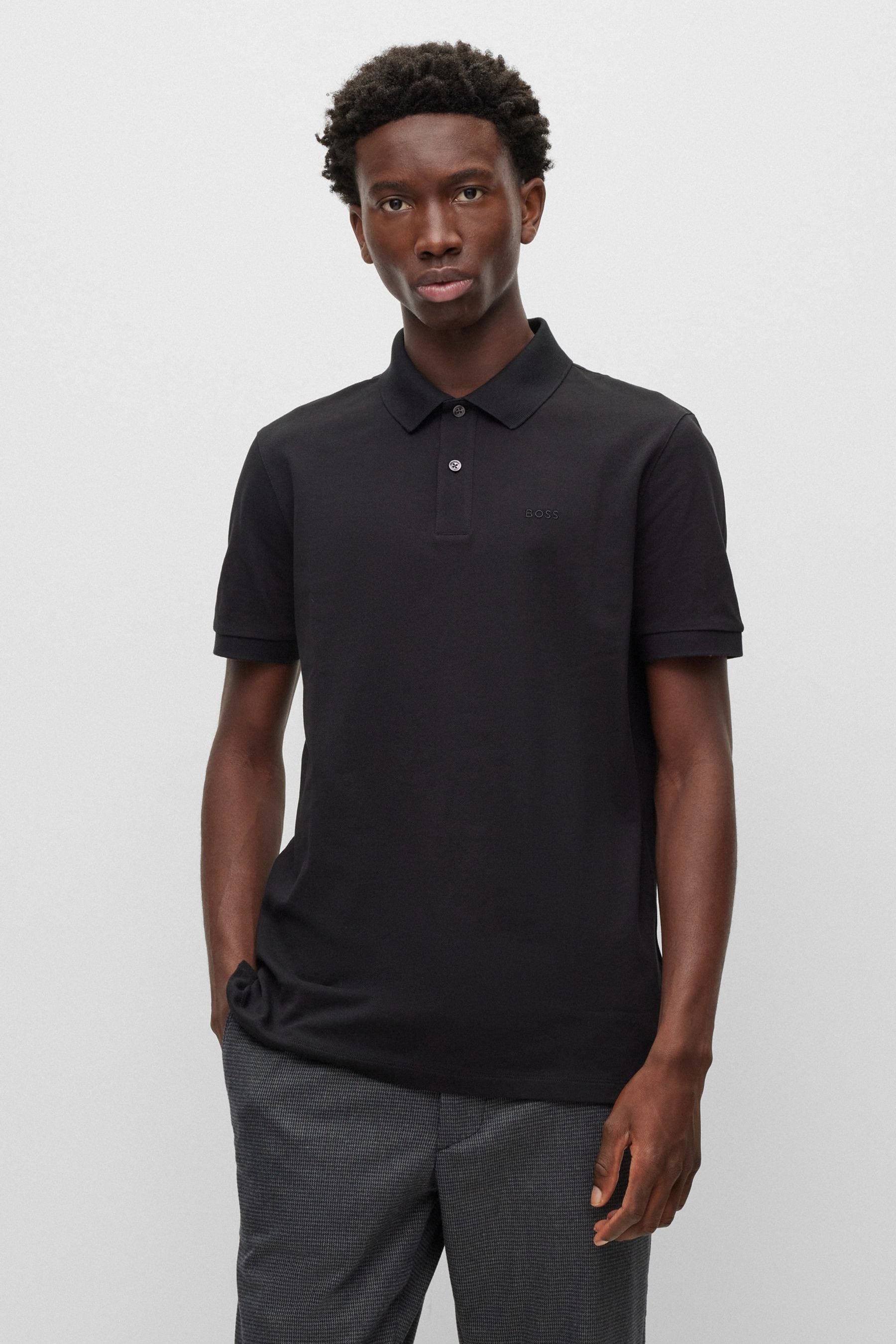Buy BOSS Black Pallas Pima Cotton Polo Shirt from Next Luxembourg