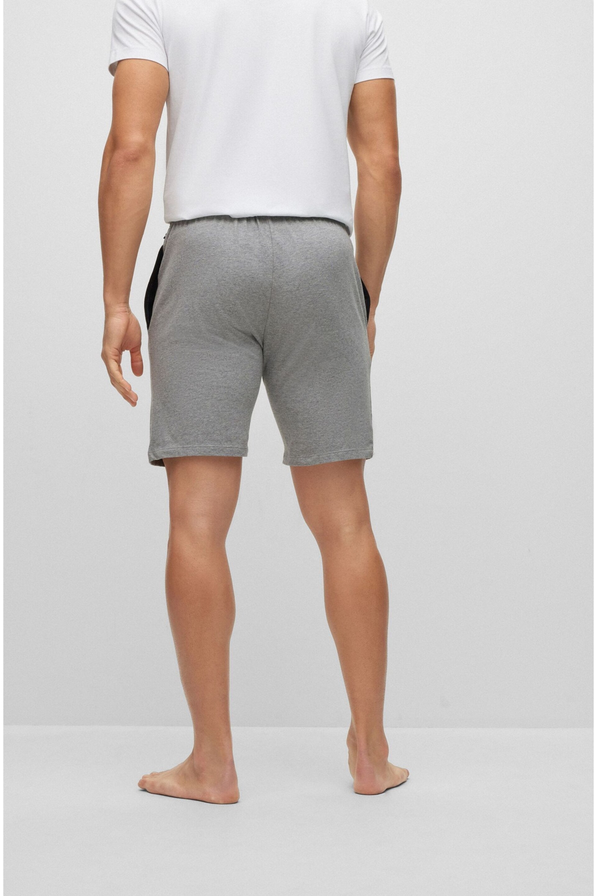 BOSS Grey Stretch Cotton Jersey Shorts - Image 2 of 5