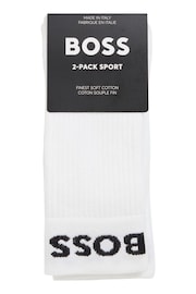 BOSS White Sport Socks 2 Pack - Image 5 of 5