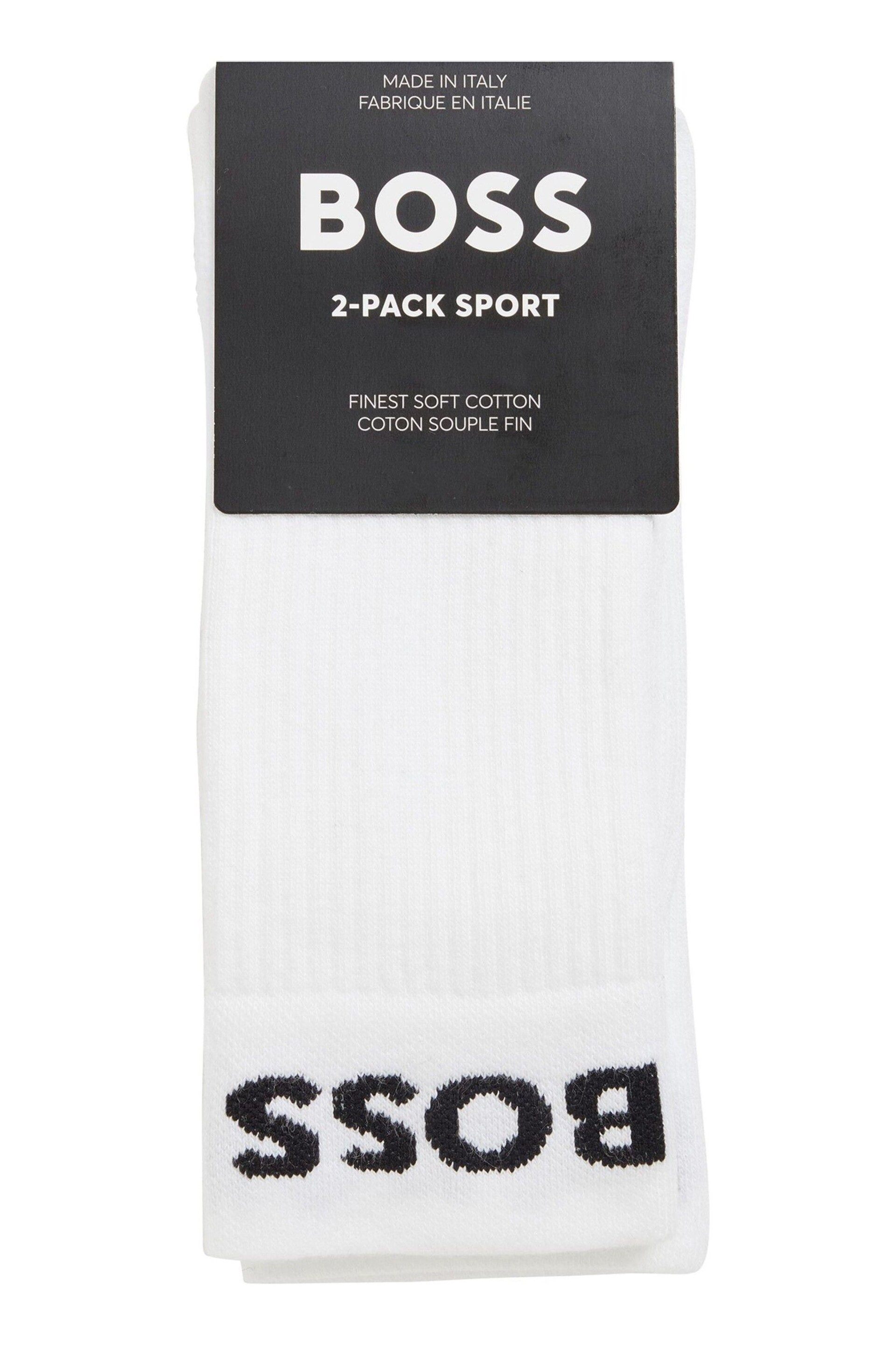 BOSS White Sport Socks 2 Pack - Image 5 of 5
