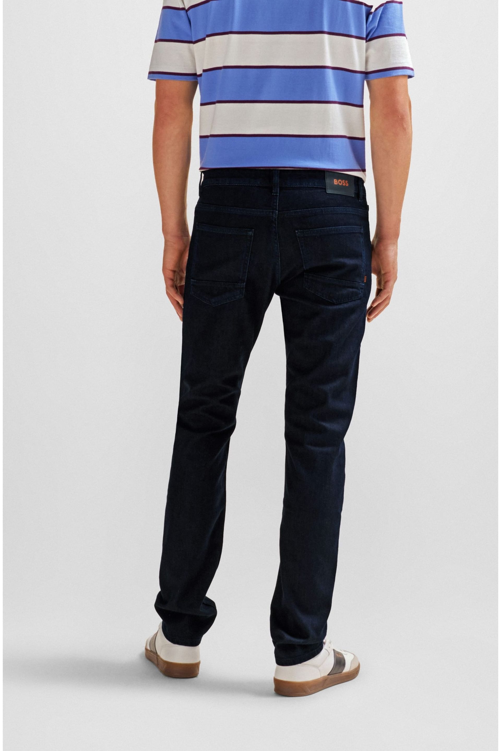 BOSS Dark Blue Delaware Slim Fit Stretch Jeans - Image 2 of 5