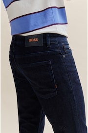 BOSS Dark Blue Delaware Slim Fit Stretch Jeans - Image 4 of 5