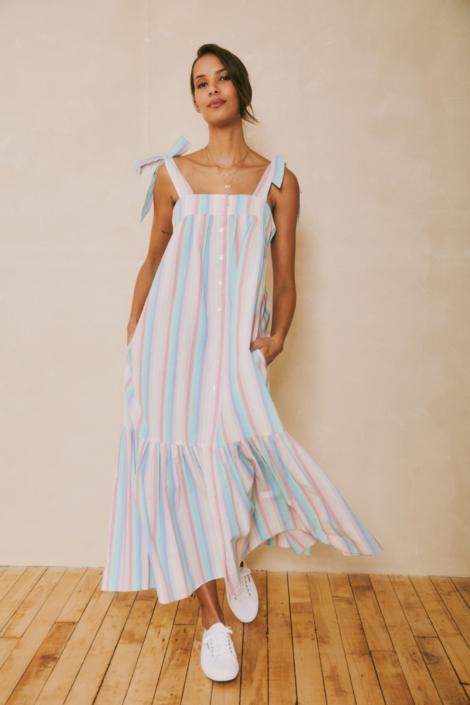 Buy Ophelia and Indigo Maisy Multi Stripe Maxi Dress from Next Luxembourg