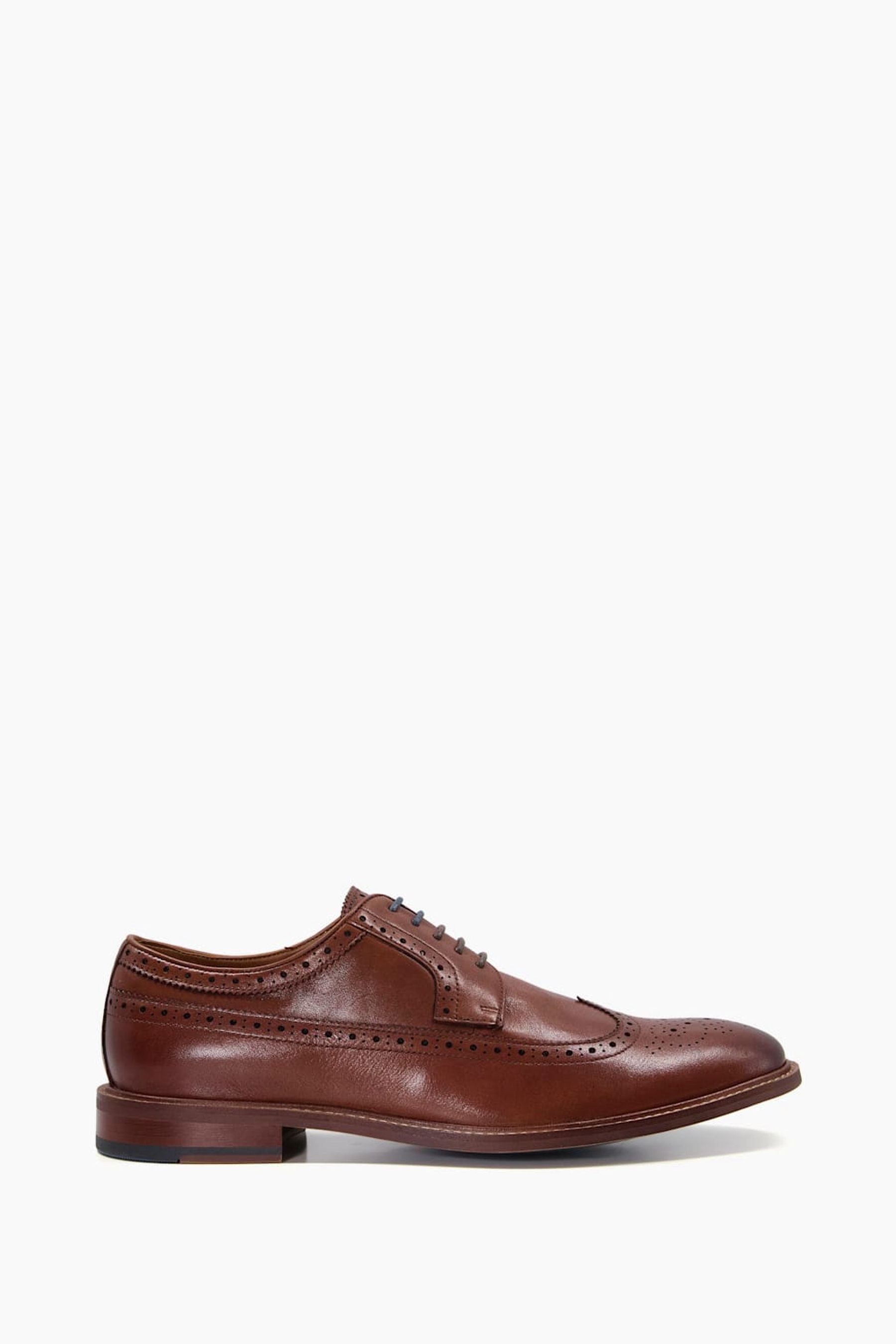 Buy Dune London Tan Brown Superior Leather Wingtip Brogue Shoes from Next Luxembourg