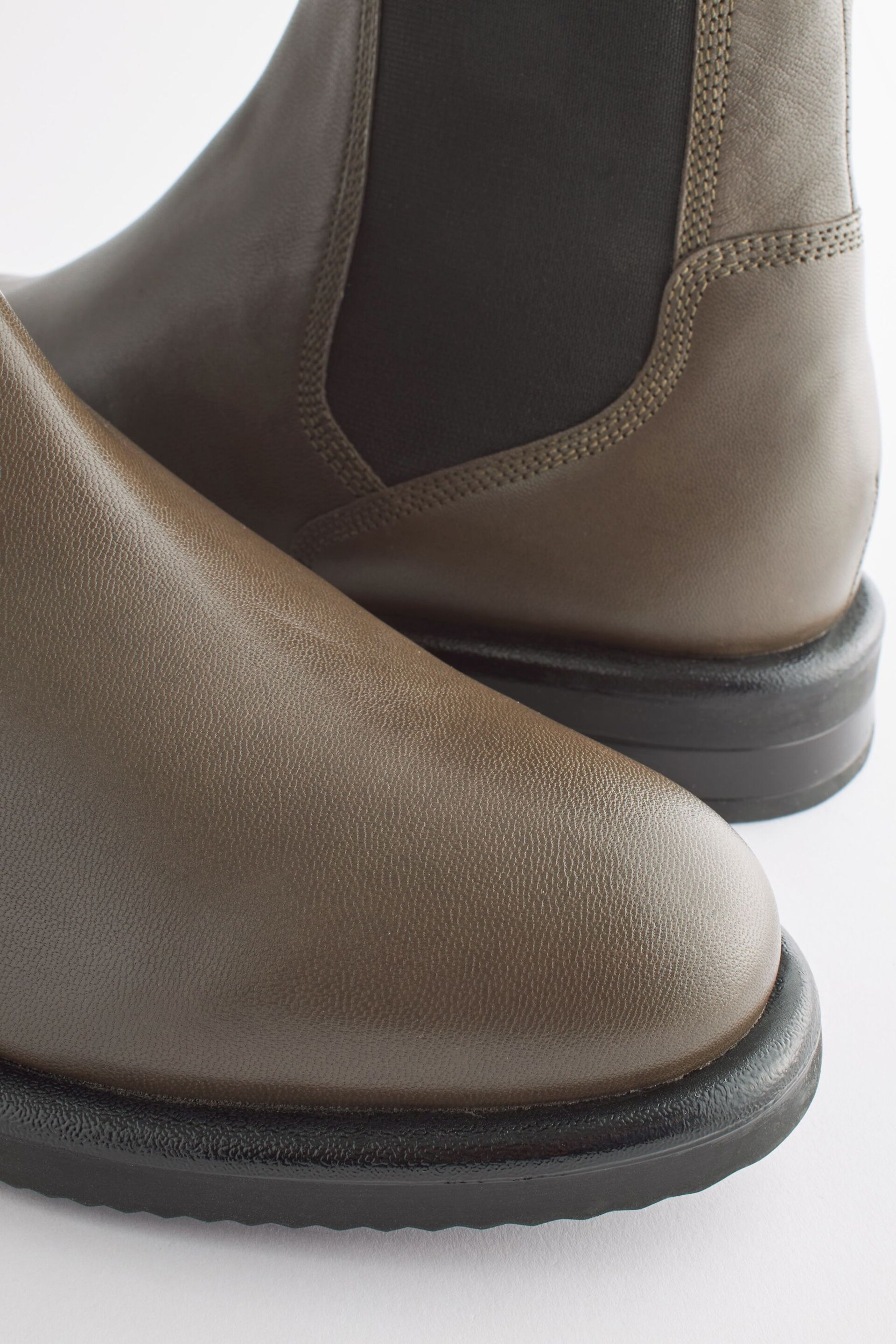 Khaki Green Extra Wide Fit Forever Comfort® Leather Chelsea Boots - Image 4 of 5