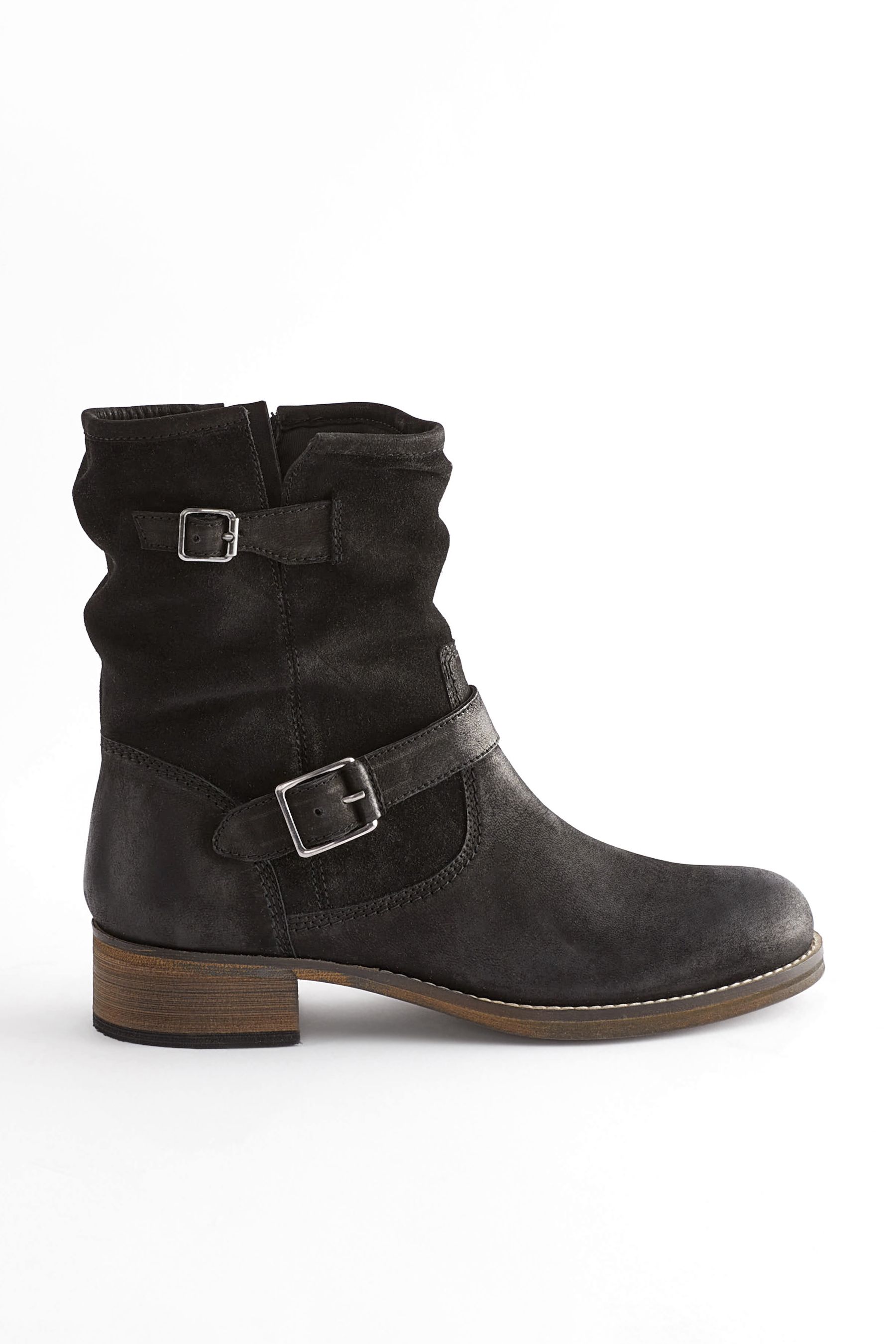 Buy Black Extra Wide Fit Forever Comfort Leather Slouch Ankle Boots from the Next UK online shop