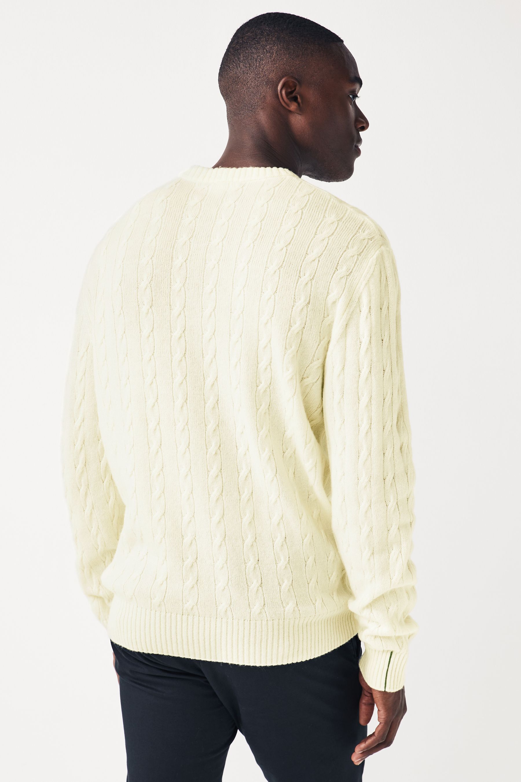Long cream cable knit jumper best sale