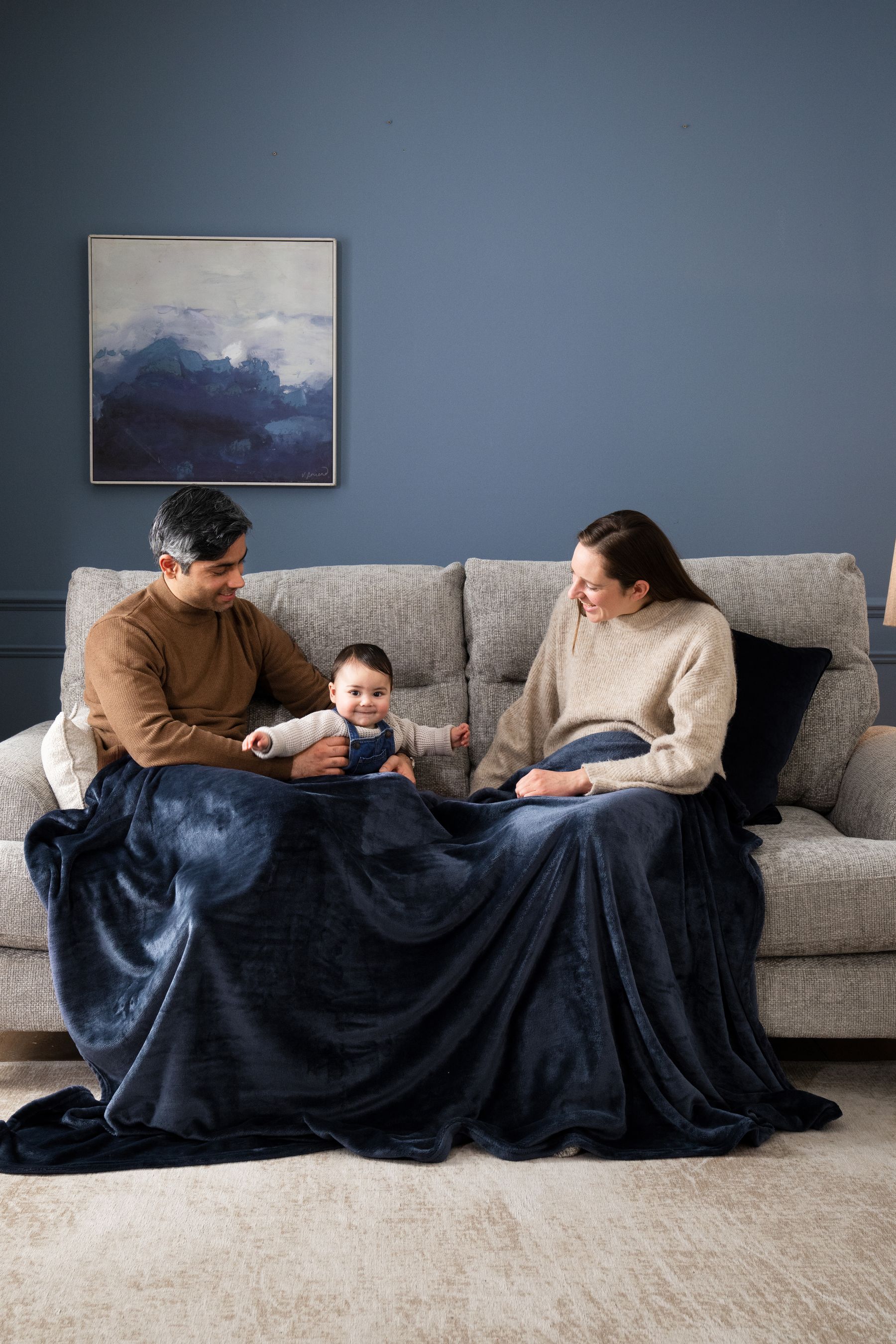 Buy Navy Blue Plush Fleece Throw from Next Canada